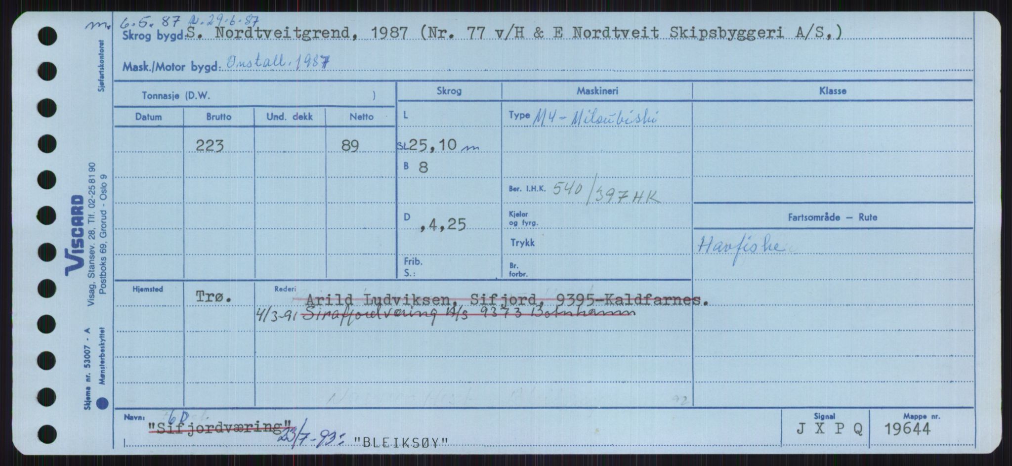 Sjøfartsdirektoratet med forløpere, Skipsmålingen, AV/RA-S-1627/H/Ha/L0001/0002: Fartøy, A-Eig / Fartøy Bjør-Eig, p. 57