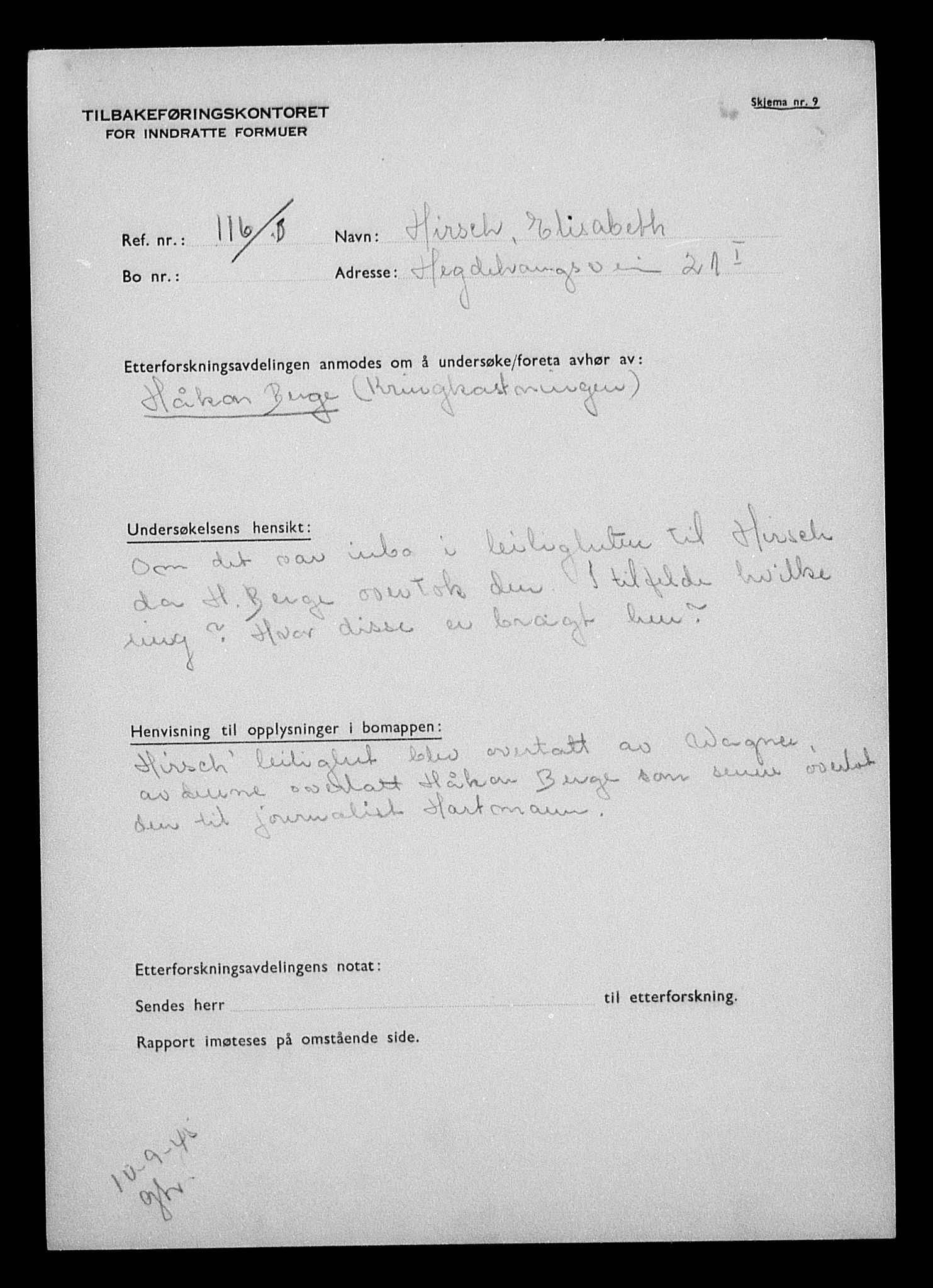 Justisdepartementet, Tilbakeføringskontoret for inndratte formuer, AV/RA-S-1564/H/Hc/Hcc/L0943: --, 1945-1947, p. 342