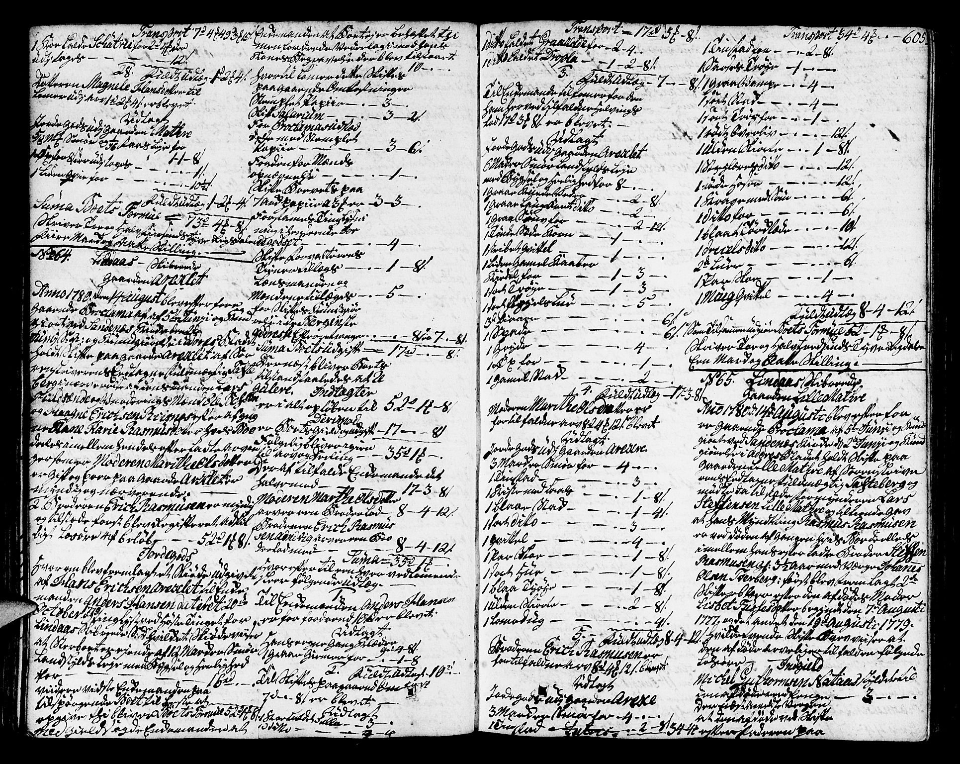 Nordhordland sorenskrivar, AV/SAB-A-2901/1/H/Ha/L0006b: Skifteprotokollar Nordhordland , 1779-1783, p. 604b-605a