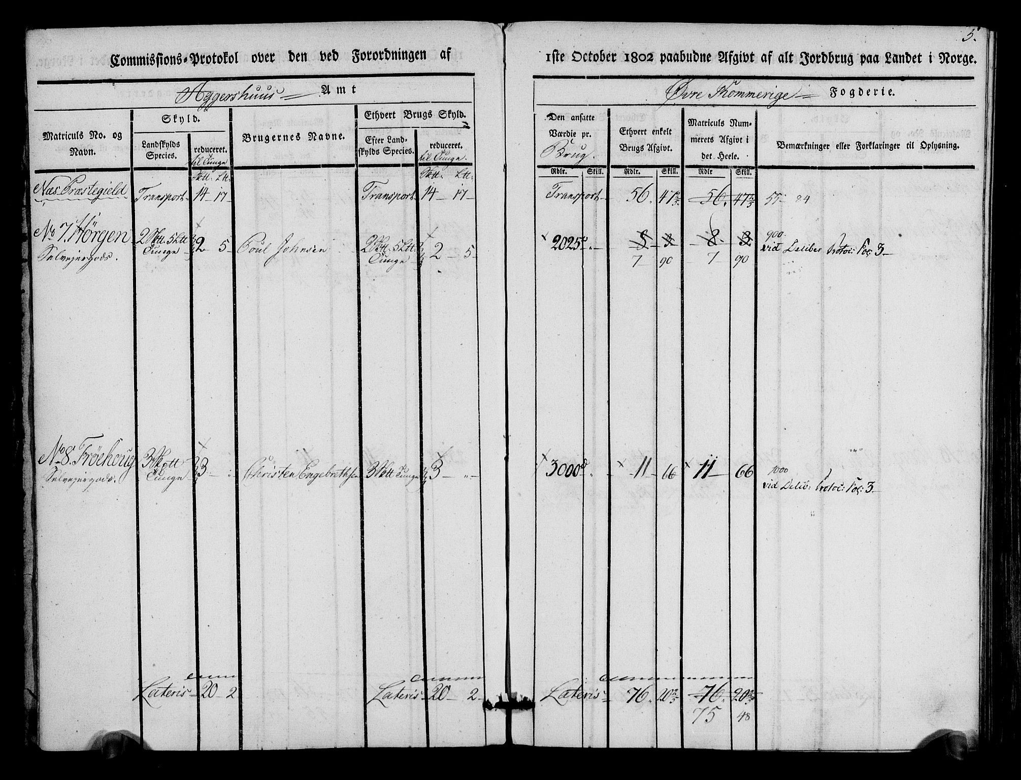 Rentekammeret inntil 1814, Realistisk ordnet avdeling, AV/RA-EA-4070/N/Ne/Nea/L0022: Øvre Romerike fogderi. Kommisjonsprotokoll for Nes og Gjerdrum prestegjeld, 1803, p. 6