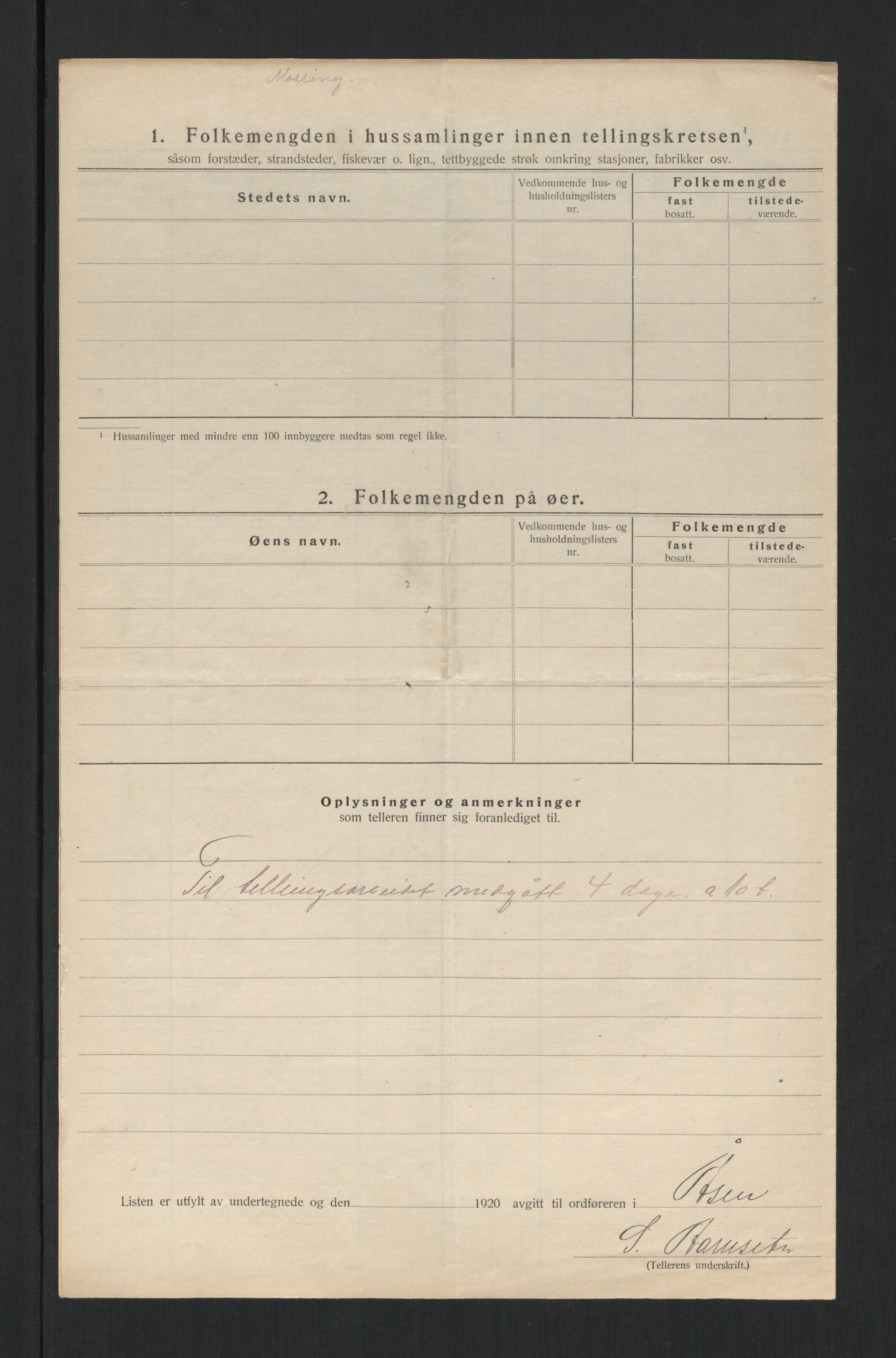 SAT, 1920 census for Åsen, 1920, p. 14