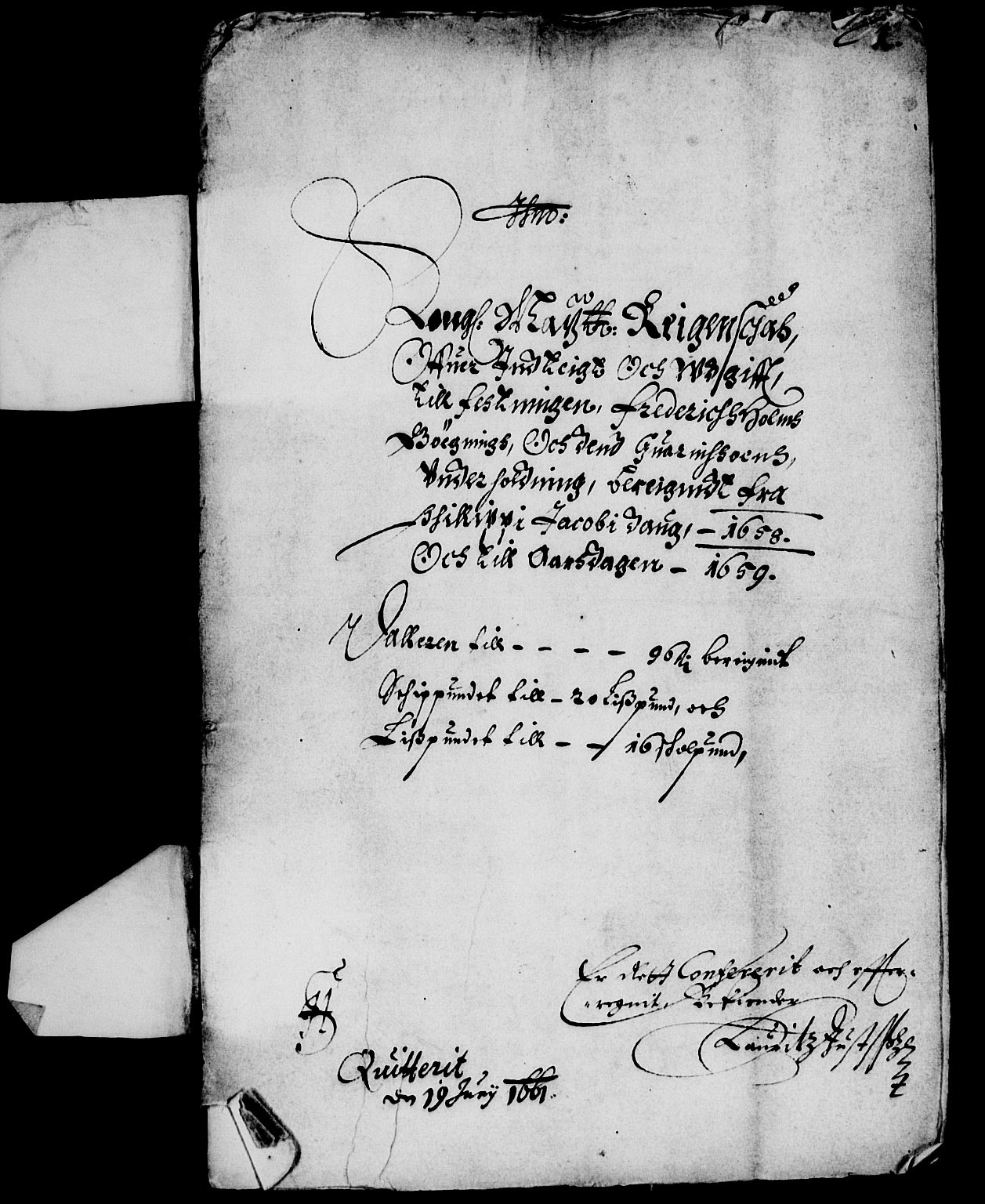 Rentekammeret inntil 1814, Reviderte regnskaper, Lensregnskaper, RA/EA-5023/R/Rb/Rbq/L0047: Nedenes len. Mandals len. Råbyggelag., 1658-1659