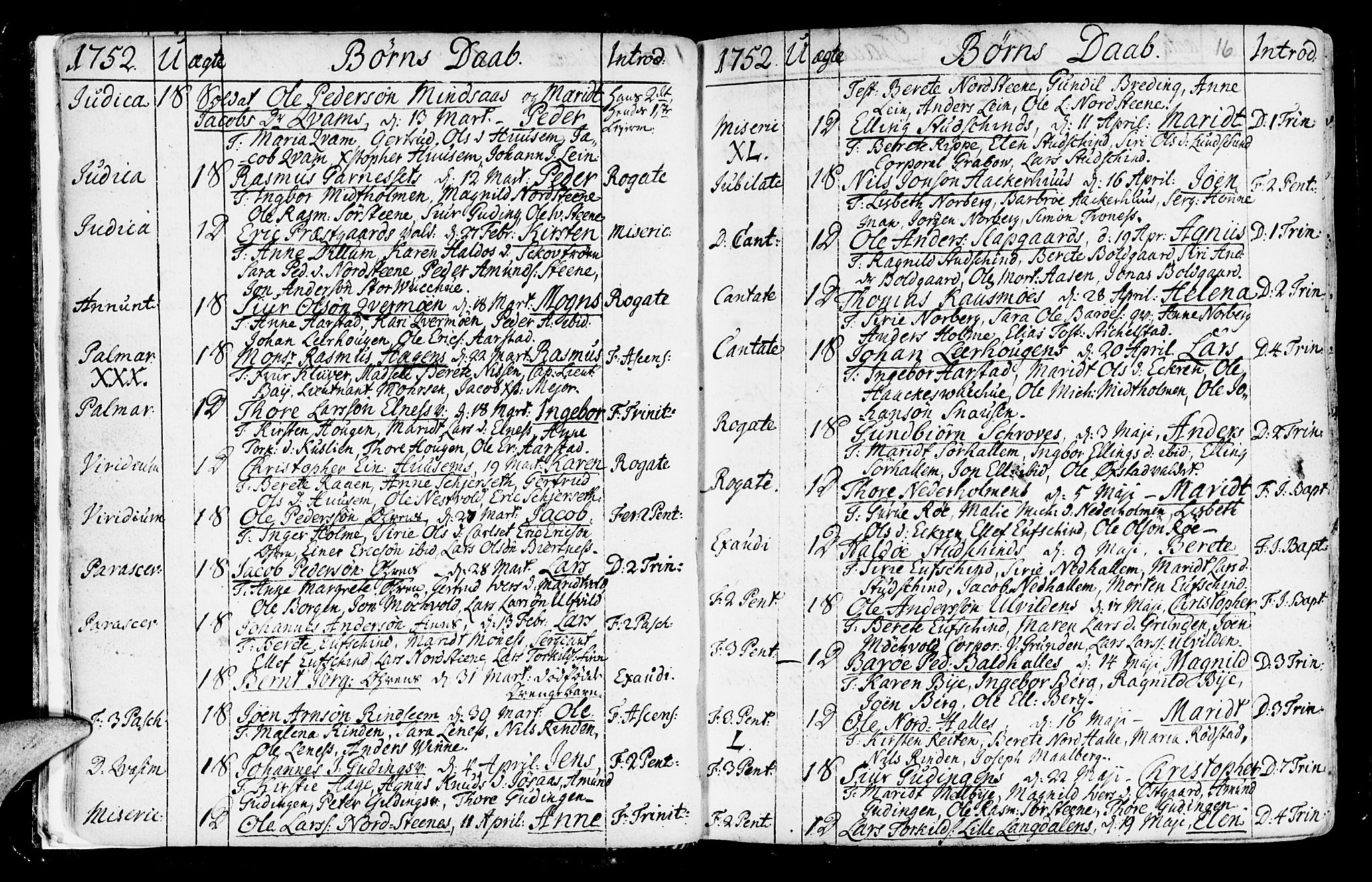 Ministerialprotokoller, klokkerbøker og fødselsregistre - Nord-Trøndelag, SAT/A-1458/723/L0231: Parish register (official) no. 723A02, 1748-1780, p. 16