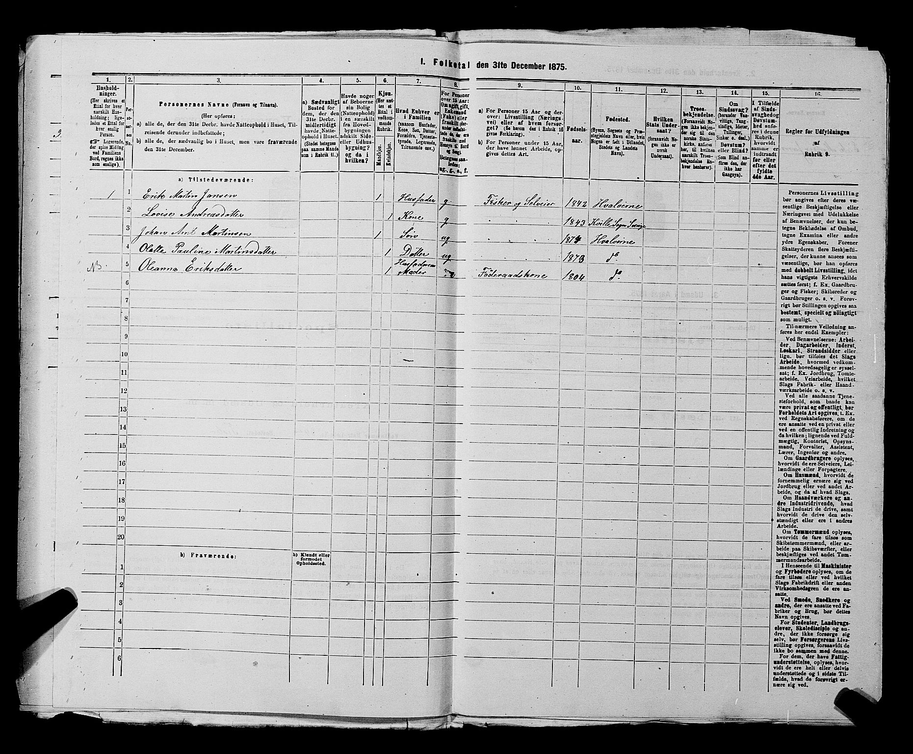 RA, 1875 census for 0111P Hvaler, 1875, p. 725