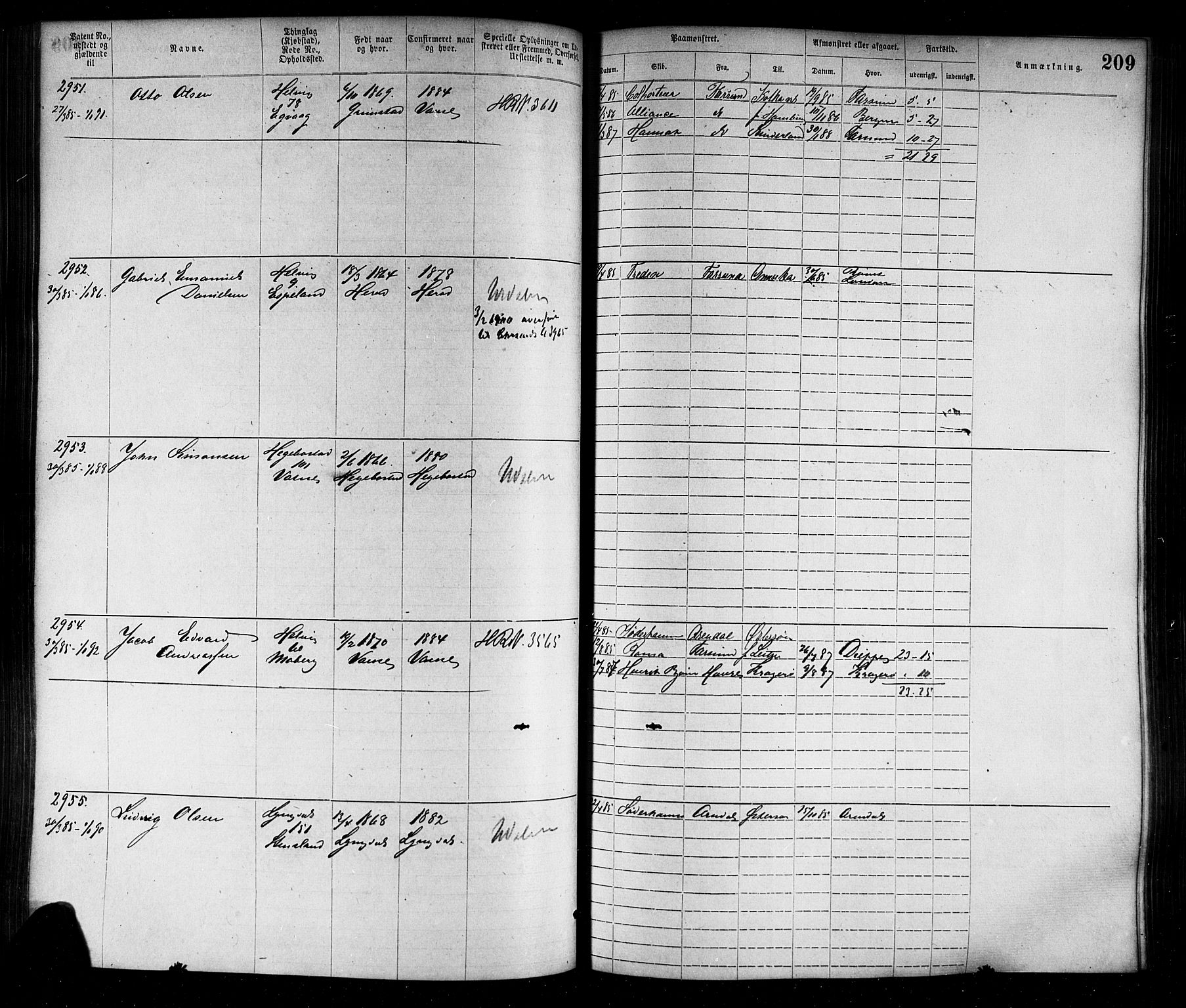 Farsund mønstringskrets, SAK/2031-0017/F/Fa/L0006: Annotasjonsrulle nr 1911-3805 med register, Z-3, 1877-1894, p. 240