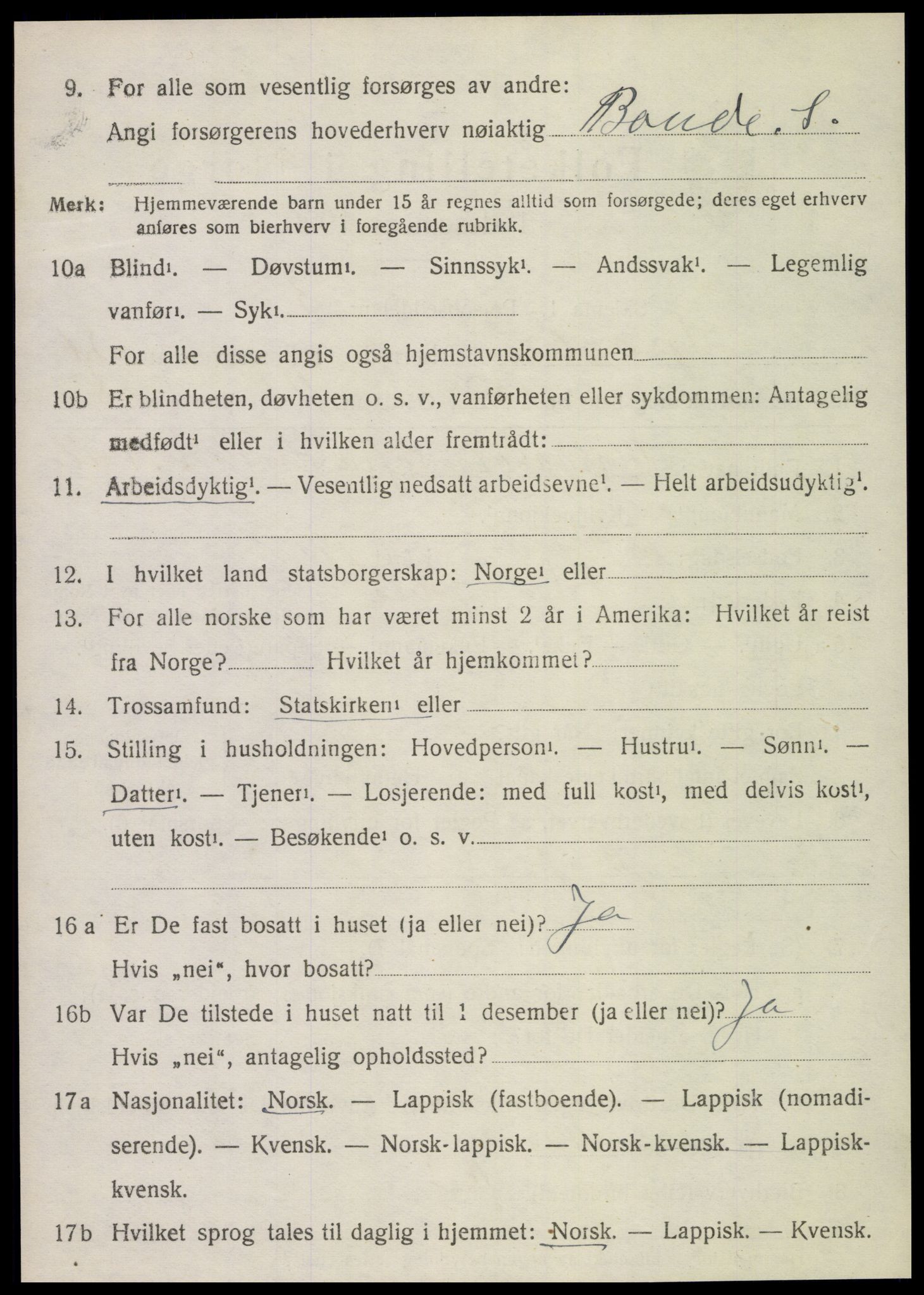 SAT, 1920 census for Sparbu, 1920, p. 4978