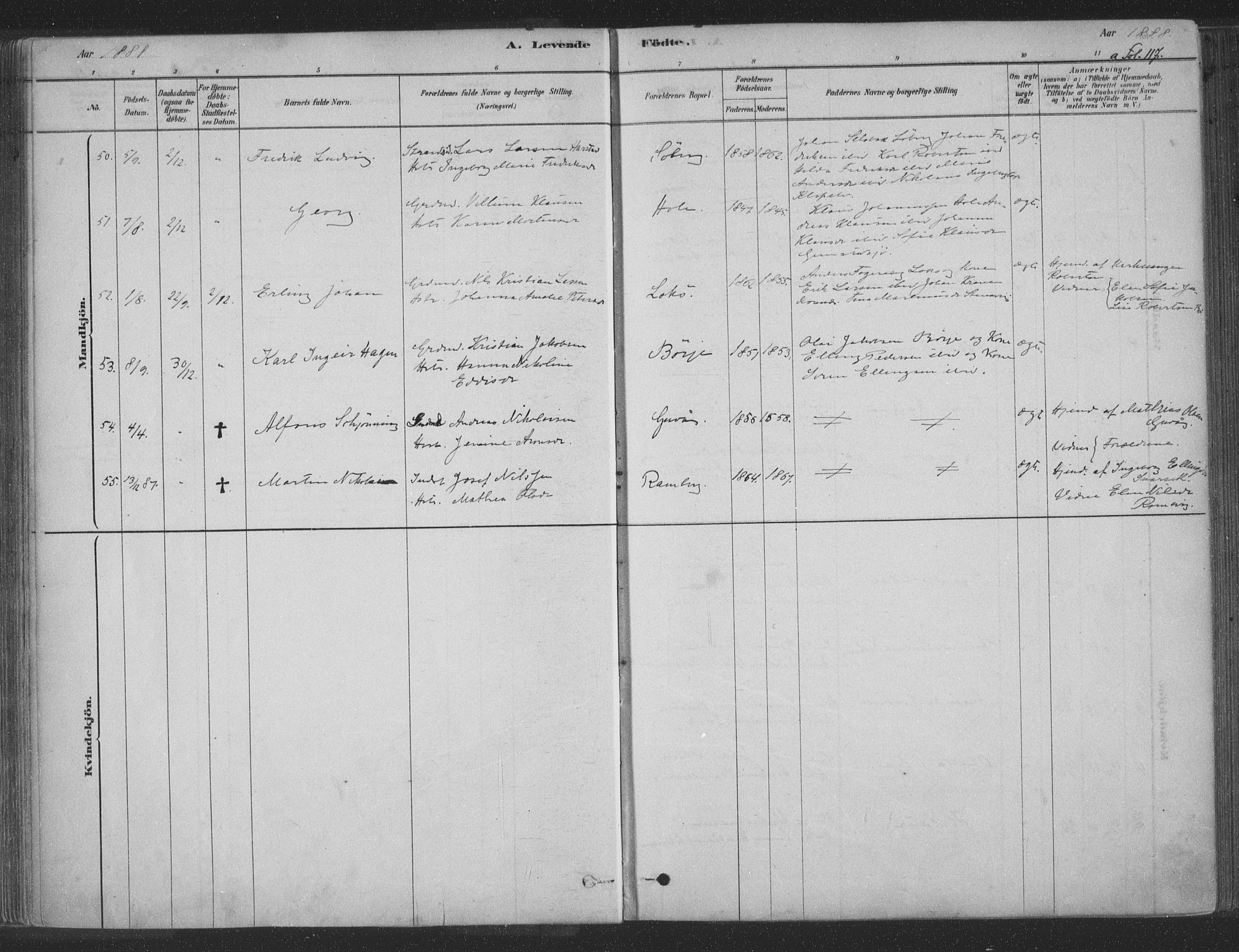 Ministerialprotokoller, klokkerbøker og fødselsregistre - Nordland, AV/SAT-A-1459/891/L1302: Parish register (official) no. 891A07, 1878-1895, p. 117