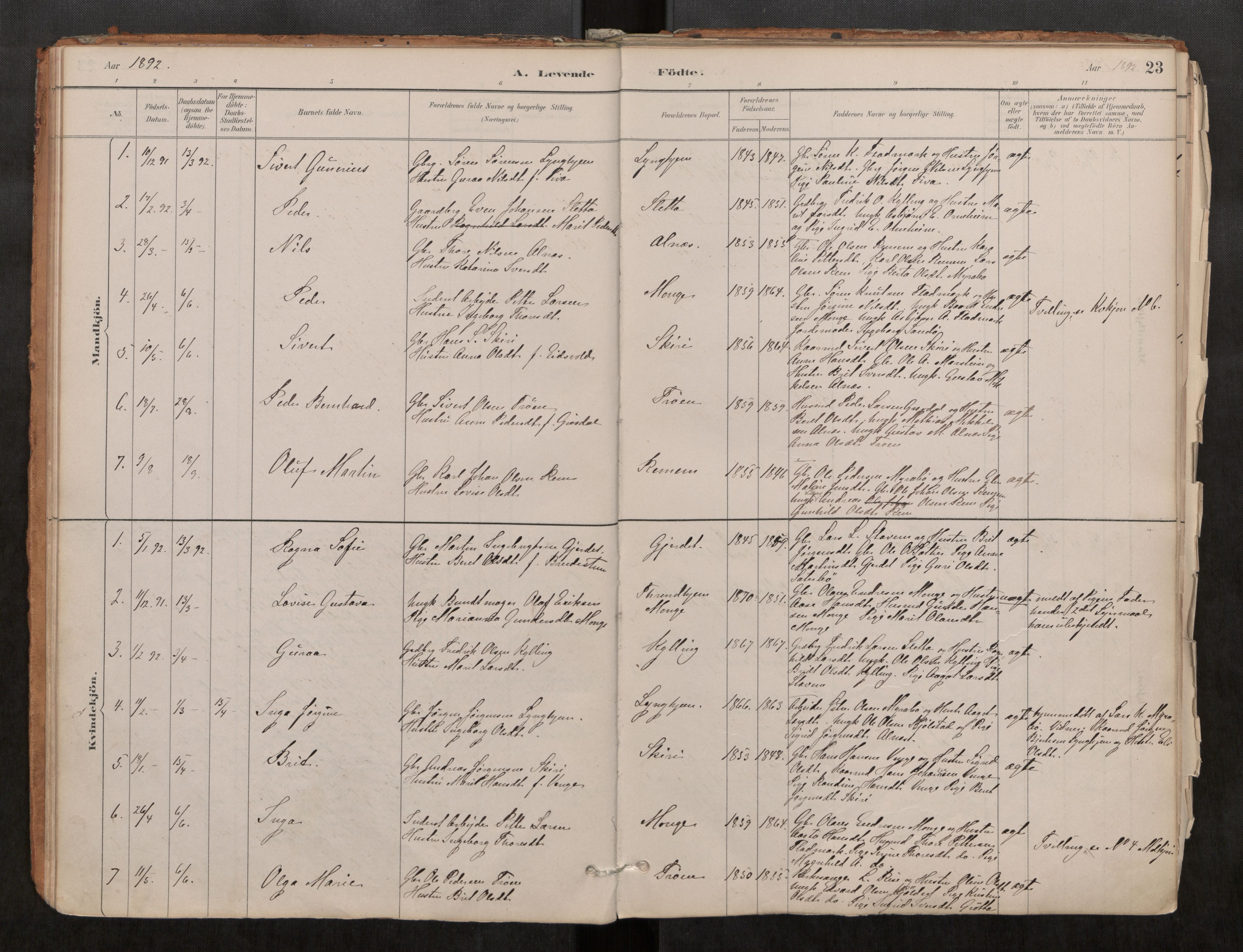 Ministerialprotokoller, klokkerbøker og fødselsregistre - Møre og Romsdal, SAT/A-1454/546/L0599: Parish register (official) no. 546A03, 1882-1920, p. 23
