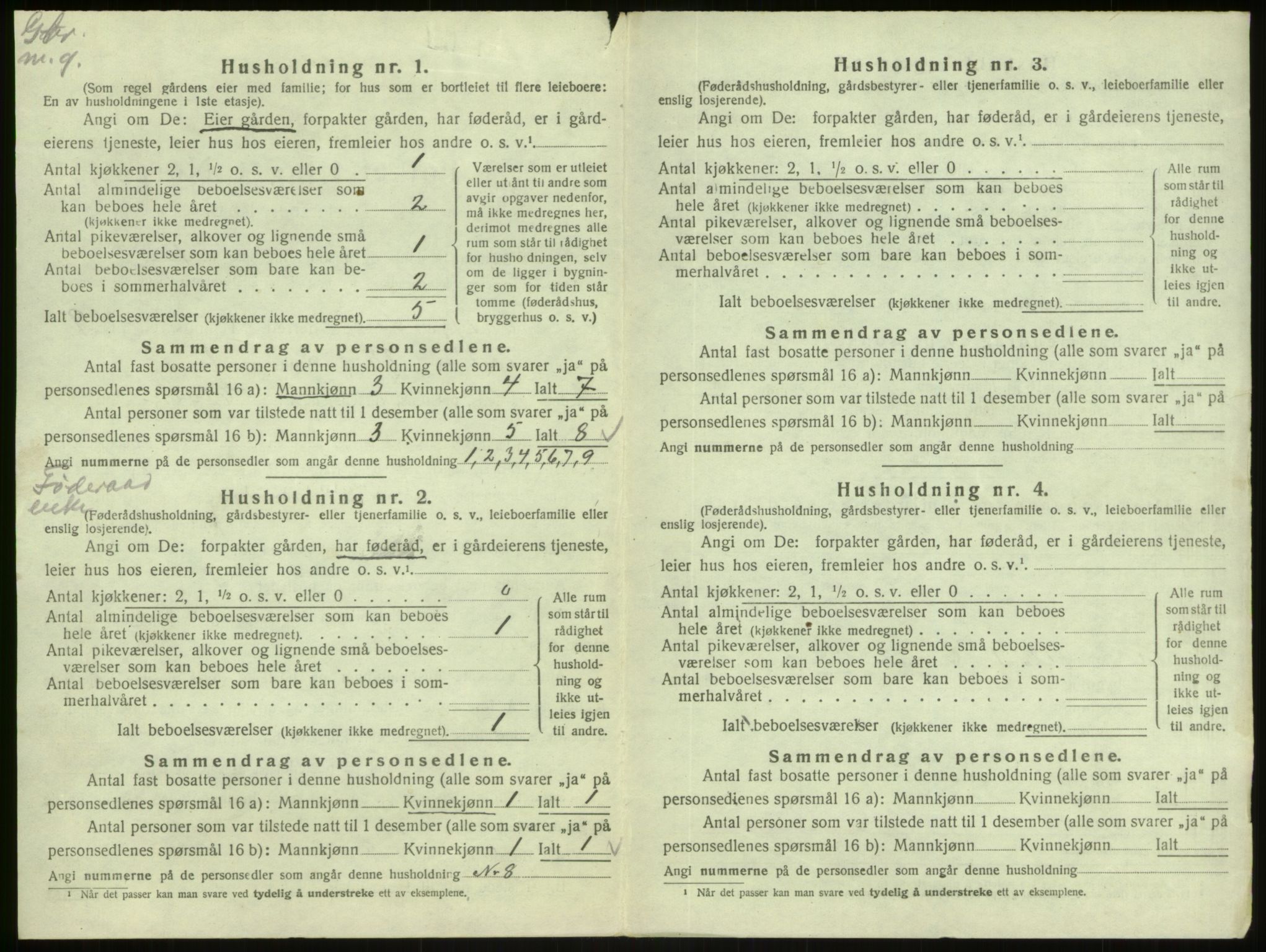 SAB, 1920 census for Masfjorden, 1920, p. 427