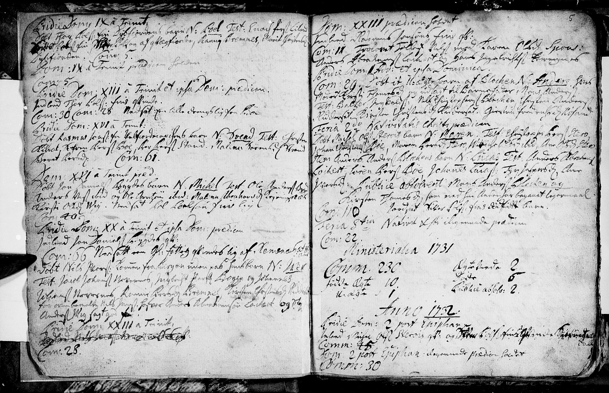Ministerialprotokoller, klokkerbøker og fødselsregistre - Nordland, SAT/A-1459/895/L1366: Parish register (official) no. 895A01, 1730-1794, p. 5