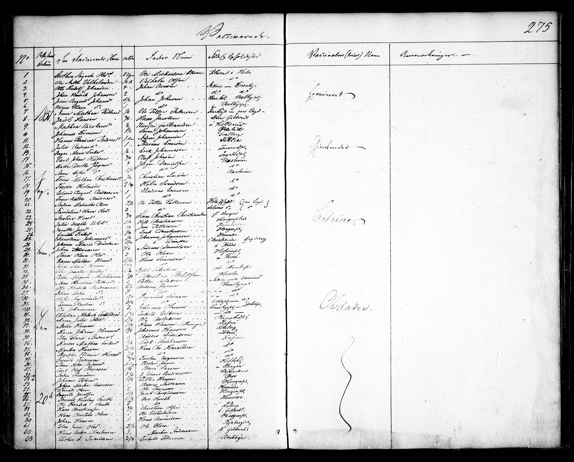 Spydeberg prestekontor Kirkebøker, SAO/A-10924/F/Fa/L0005: Parish register (official) no. I 5, 1842-1862, p. 275
