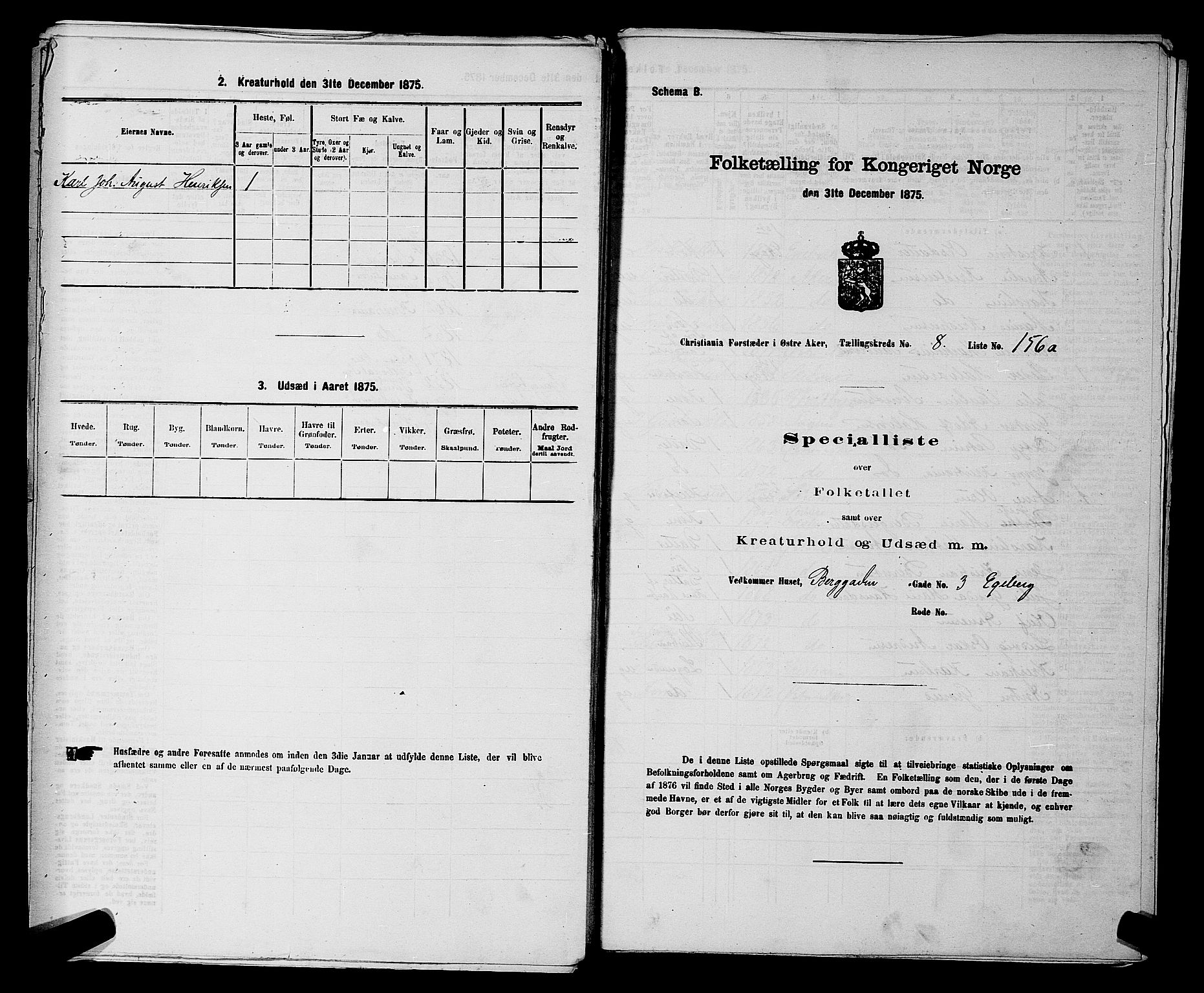 RA, 1875 census for 0218bP Østre Aker, 1875, p. 2836