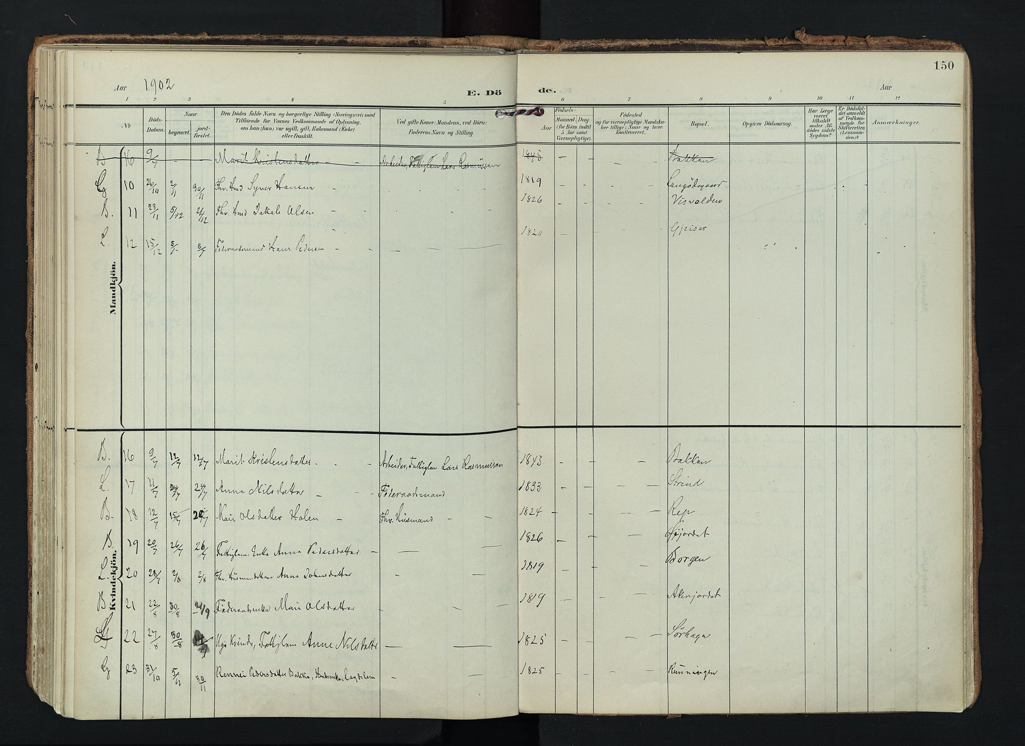 Lom prestekontor, AV/SAH-PREST-070/K/L0010: Parish register (official) no. 10, 1899-1926, p. 150