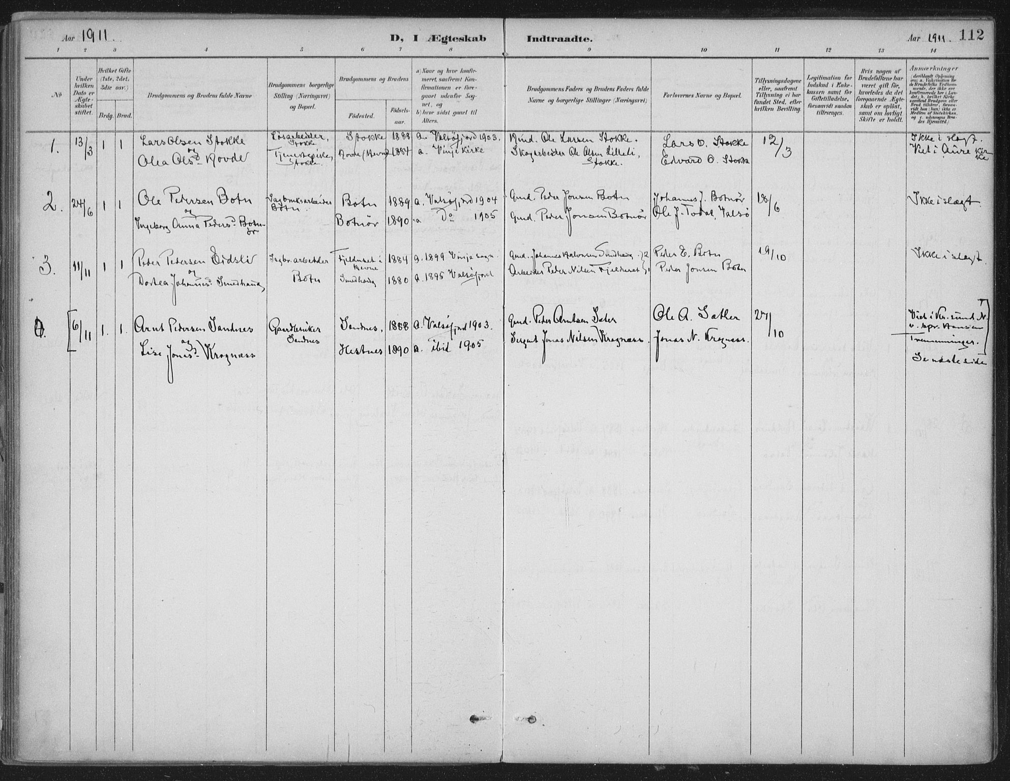 Ministerialprotokoller, klokkerbøker og fødselsregistre - Møre og Romsdal, AV/SAT-A-1454/580/L0925: Parish register (official) no. 580A02, 1888-1913, p. 112