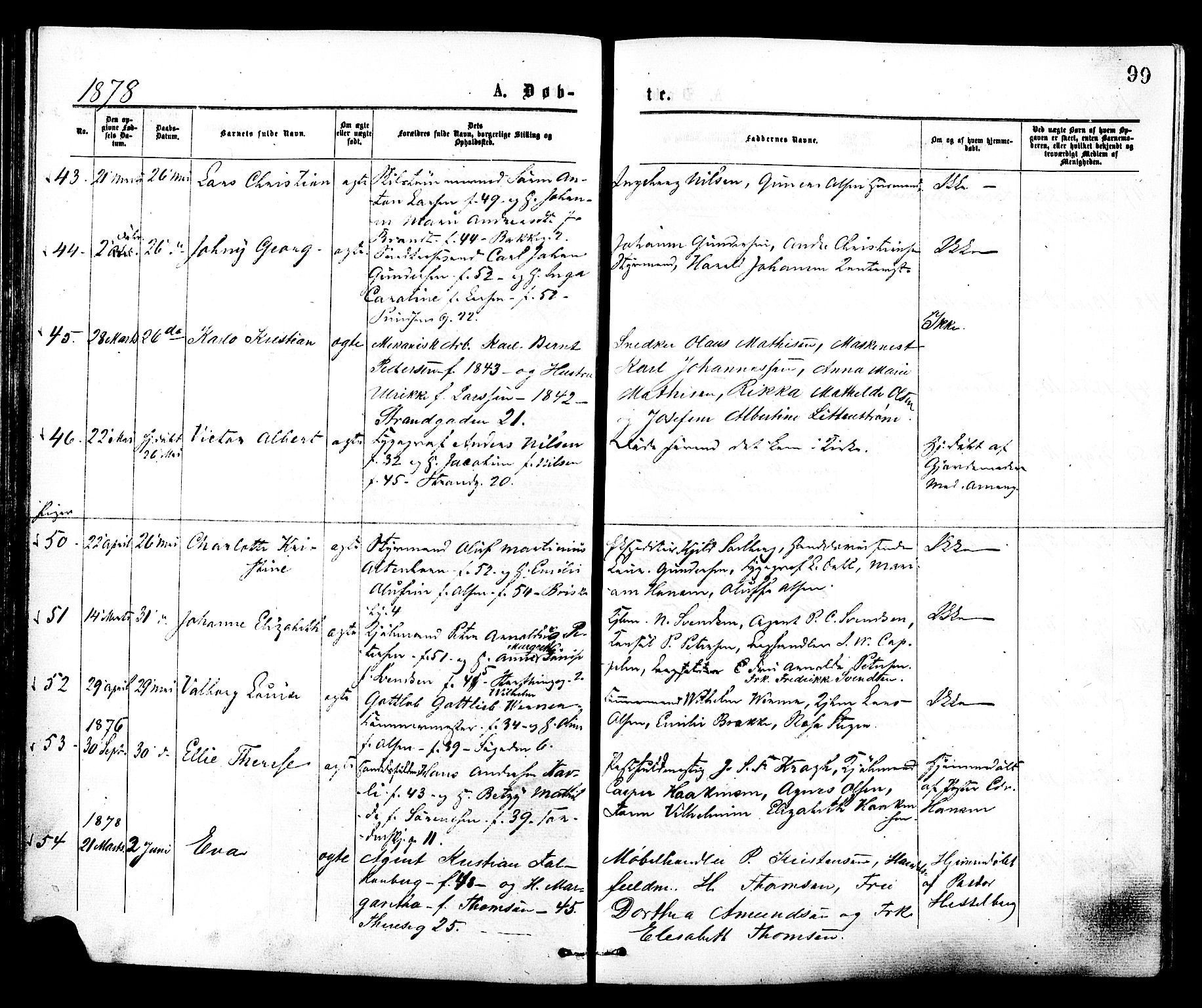 Johannes prestekontor Kirkebøker, SAO/A-10852/F/Fa/L0001: Parish register (official) no. 1, 1875-1881, p. 99