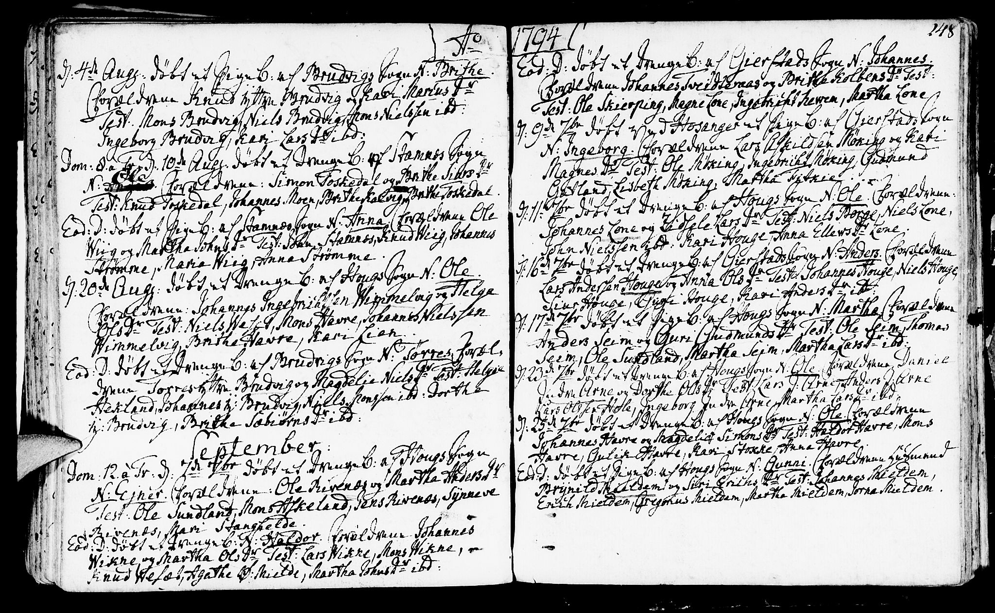 Haus sokneprestembete, AV/SAB-A-75601/H/Haa: Parish register (official) no. A 10, 1782-1796, p. 248