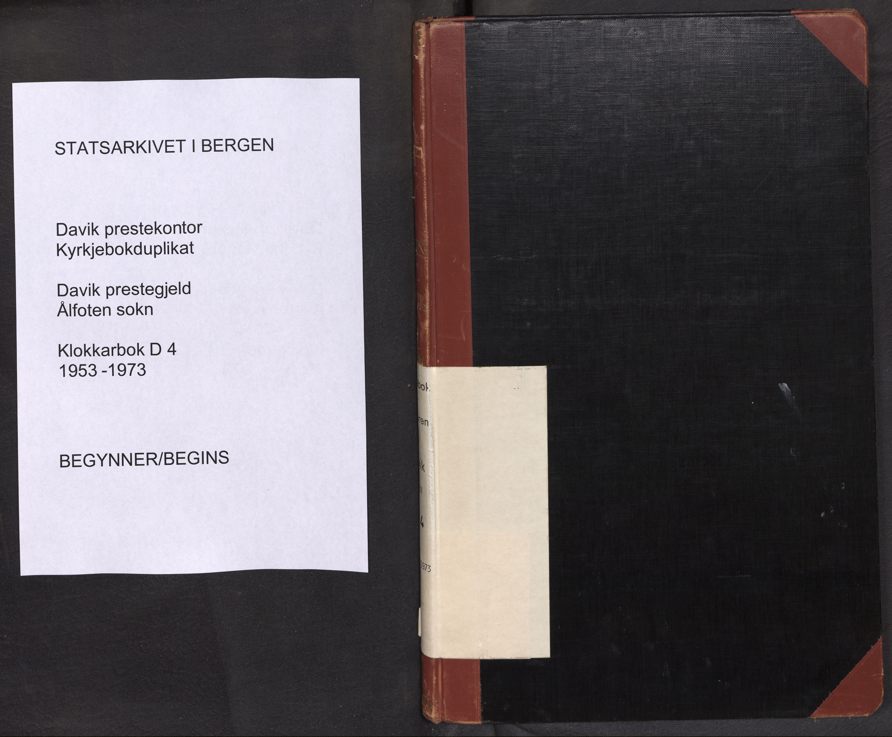 Davik sokneprestembete, SAB/A-79701/H/Hab/Habd/L0004: Parish register (copy) no. D 4, 1953-1973