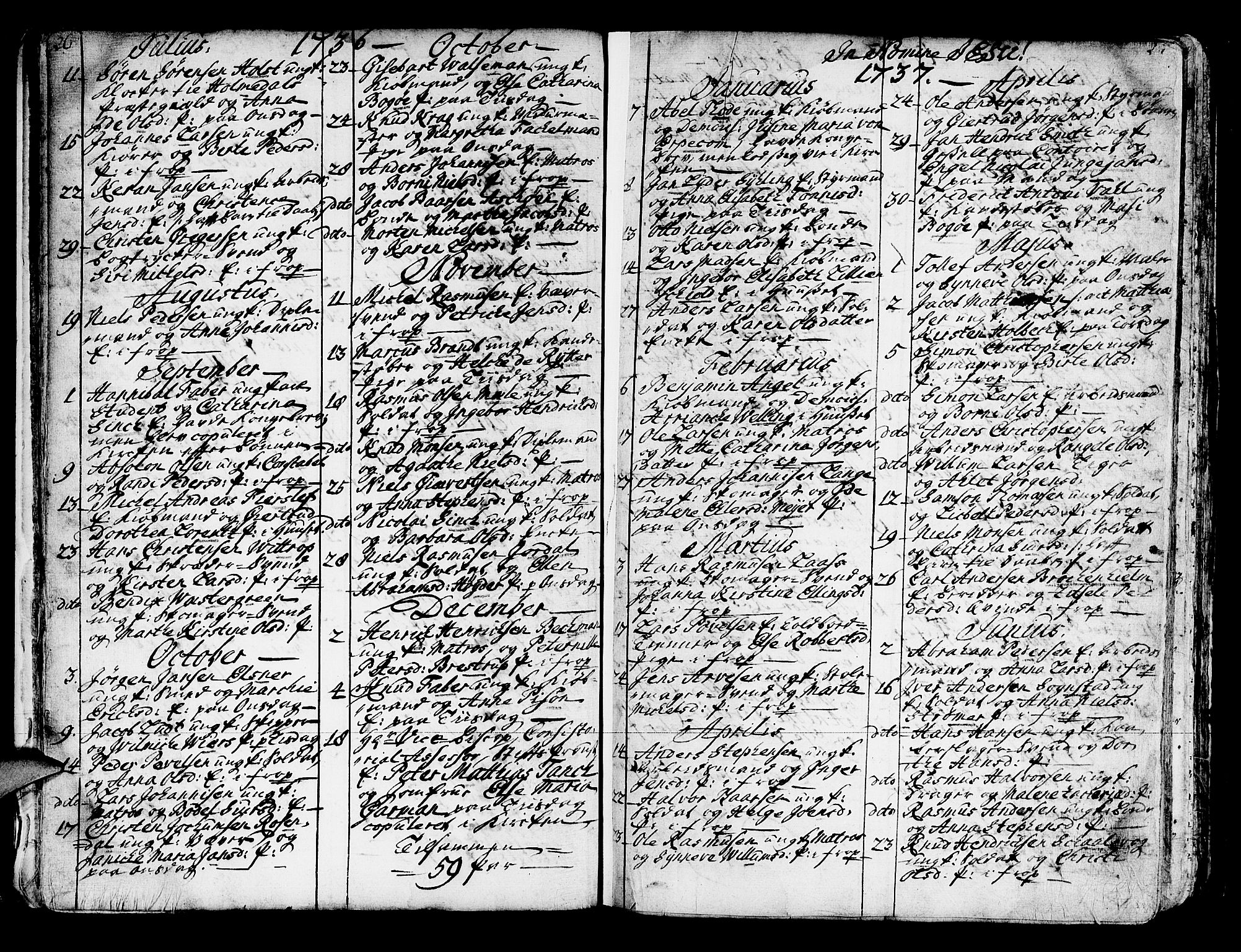 Domkirken sokneprestembete, AV/SAB-A-74801/H/Haa/L0007: Parish register (official) no. A 7, 1725-1826, p. 26-27