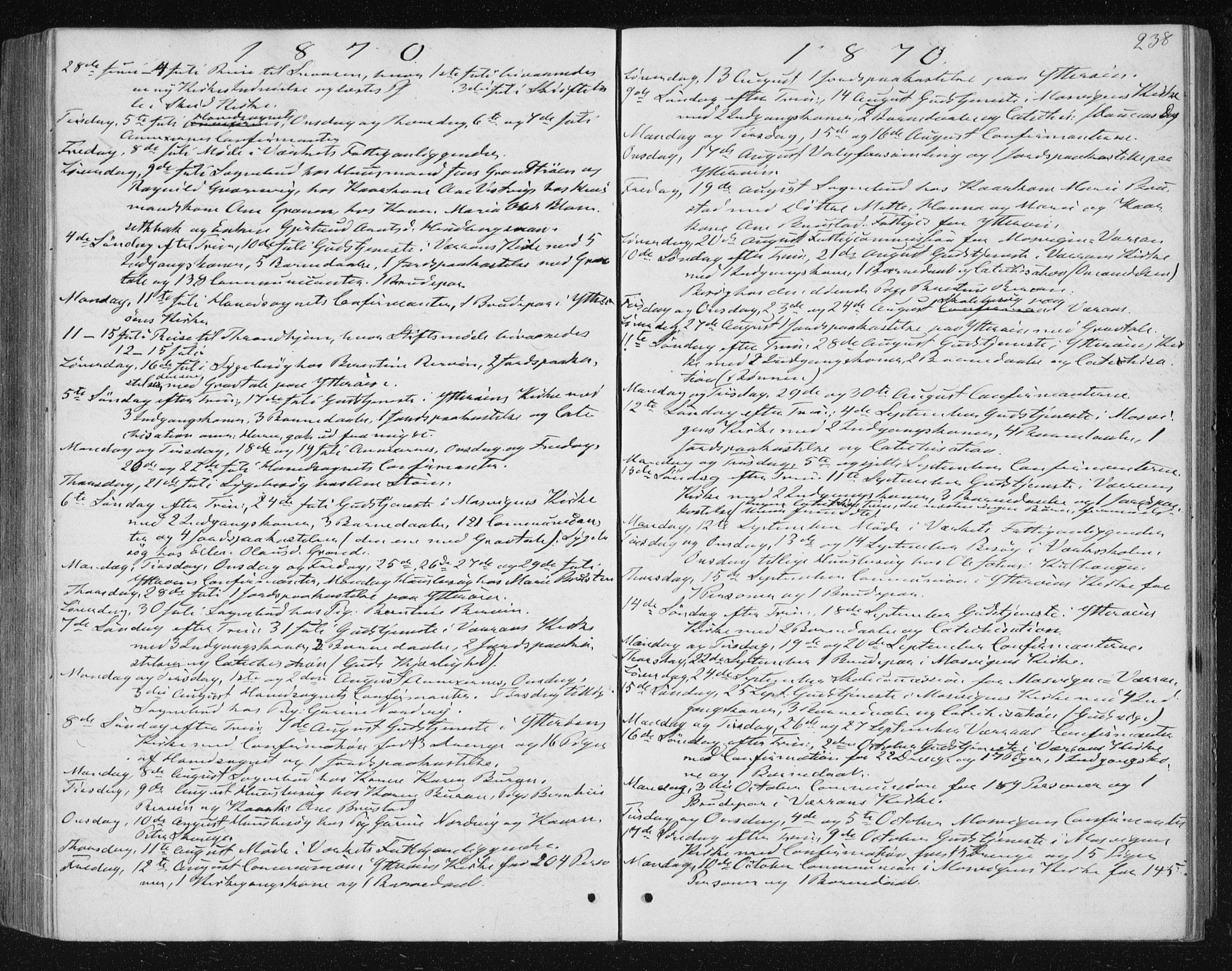 Ministerialprotokoller, klokkerbøker og fødselsregistre - Nord-Trøndelag, SAT/A-1458/722/L0219: Parish register (official) no. 722A06, 1868-1880, p. 238