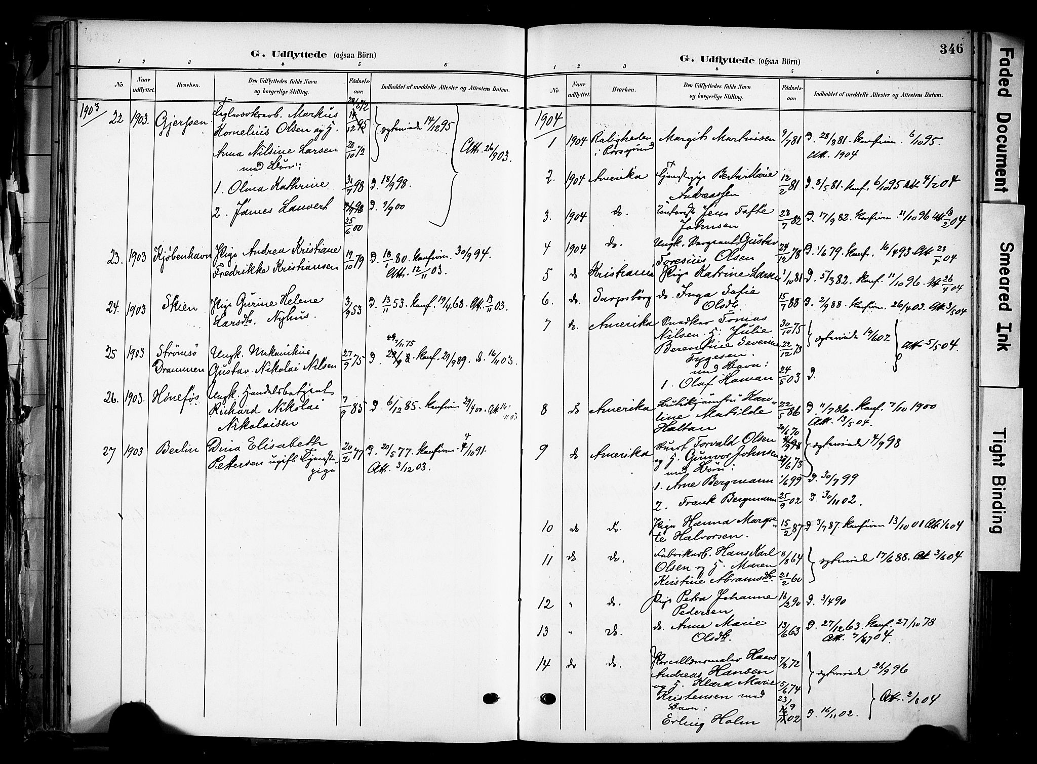 Solum kirkebøker, SAKO/A-306/F/Fa/L0011: Parish register (official) no. I 11, 1898-1909, p. 346