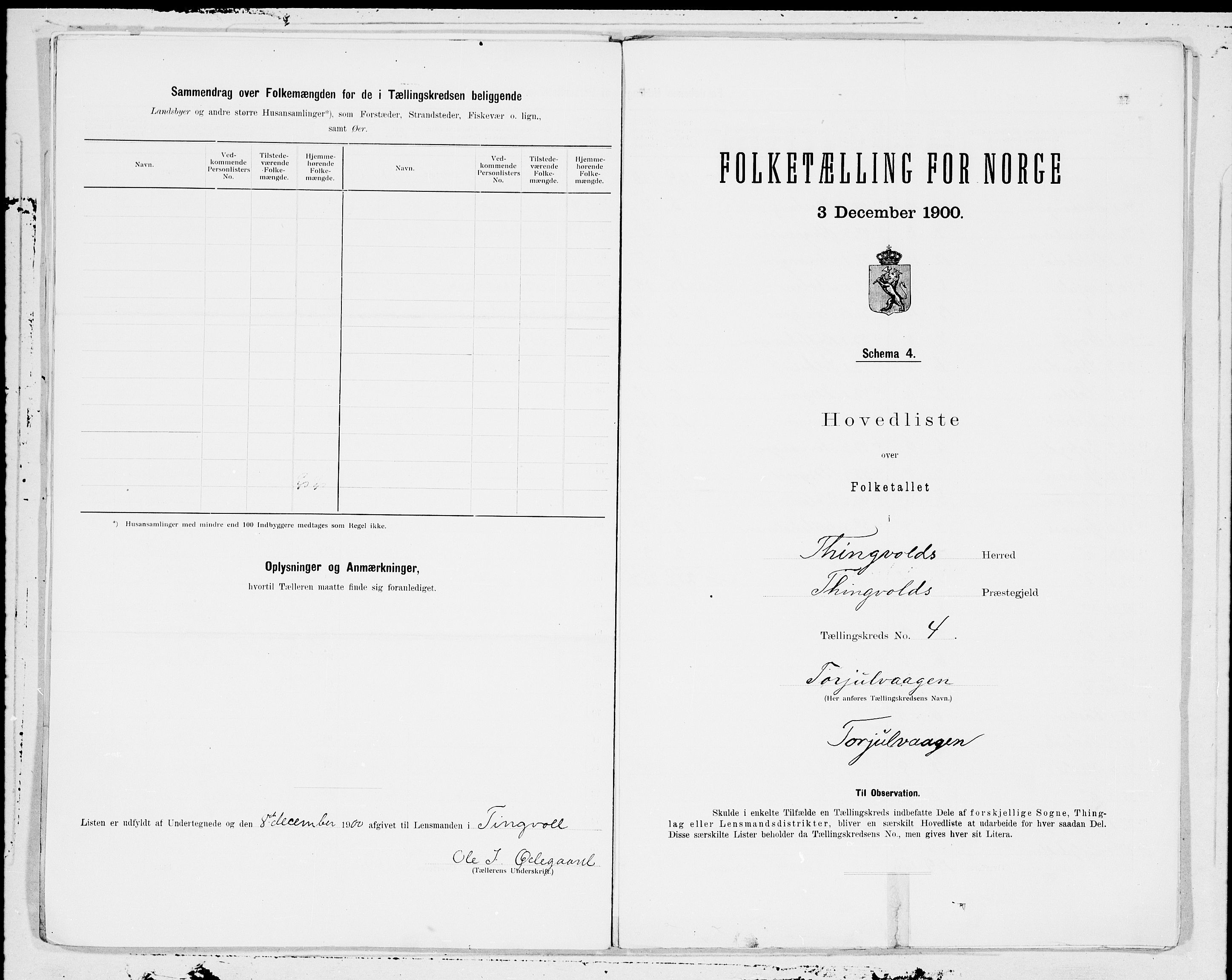 SAT, 1900 census for Tingvoll, 1900, p. 8