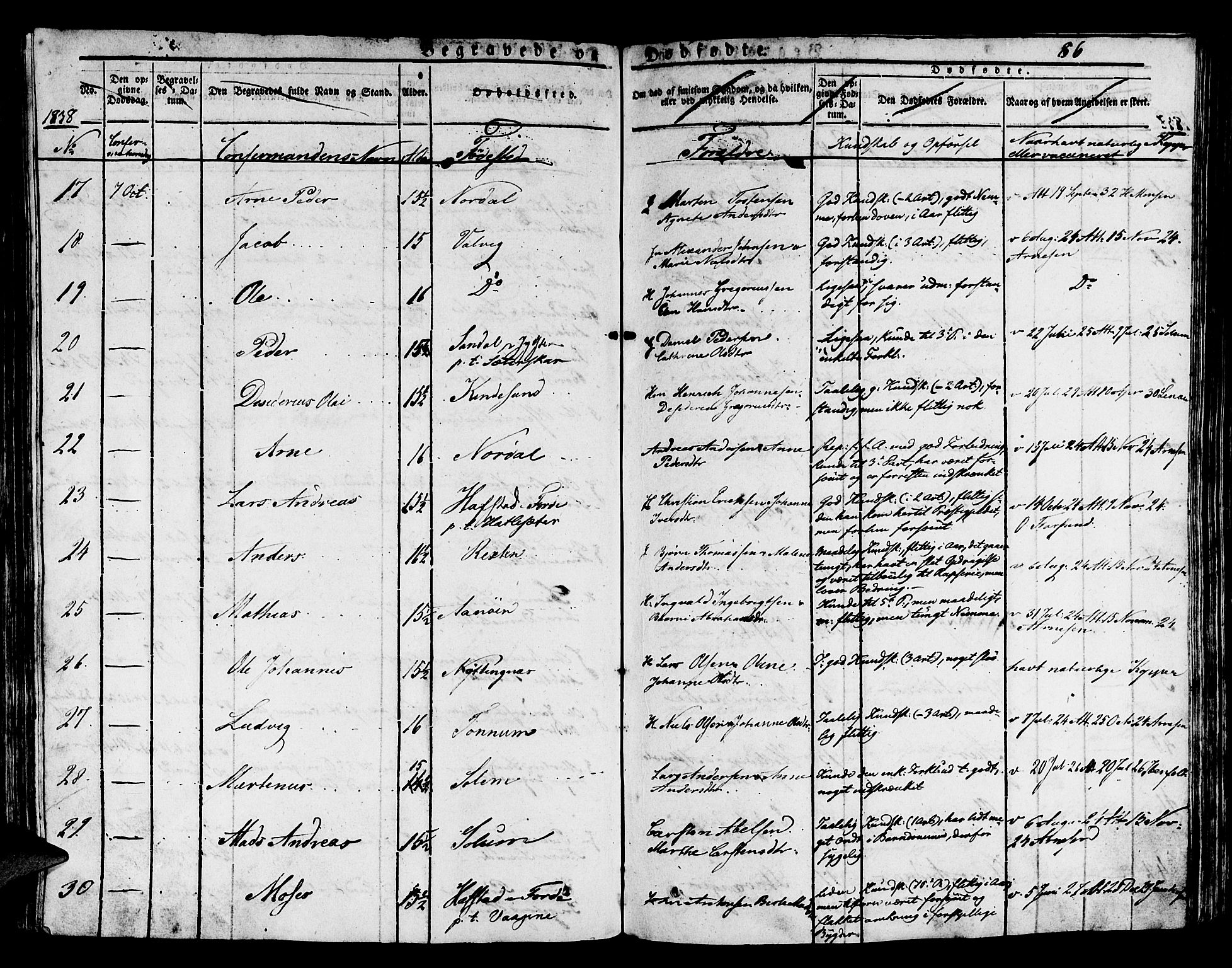 Kinn sokneprestembete, AV/SAB-A-80801/H/Haa/Haaa/L0004/0002: Parish register (official) no. A 4II, 1822-1840, p. 86