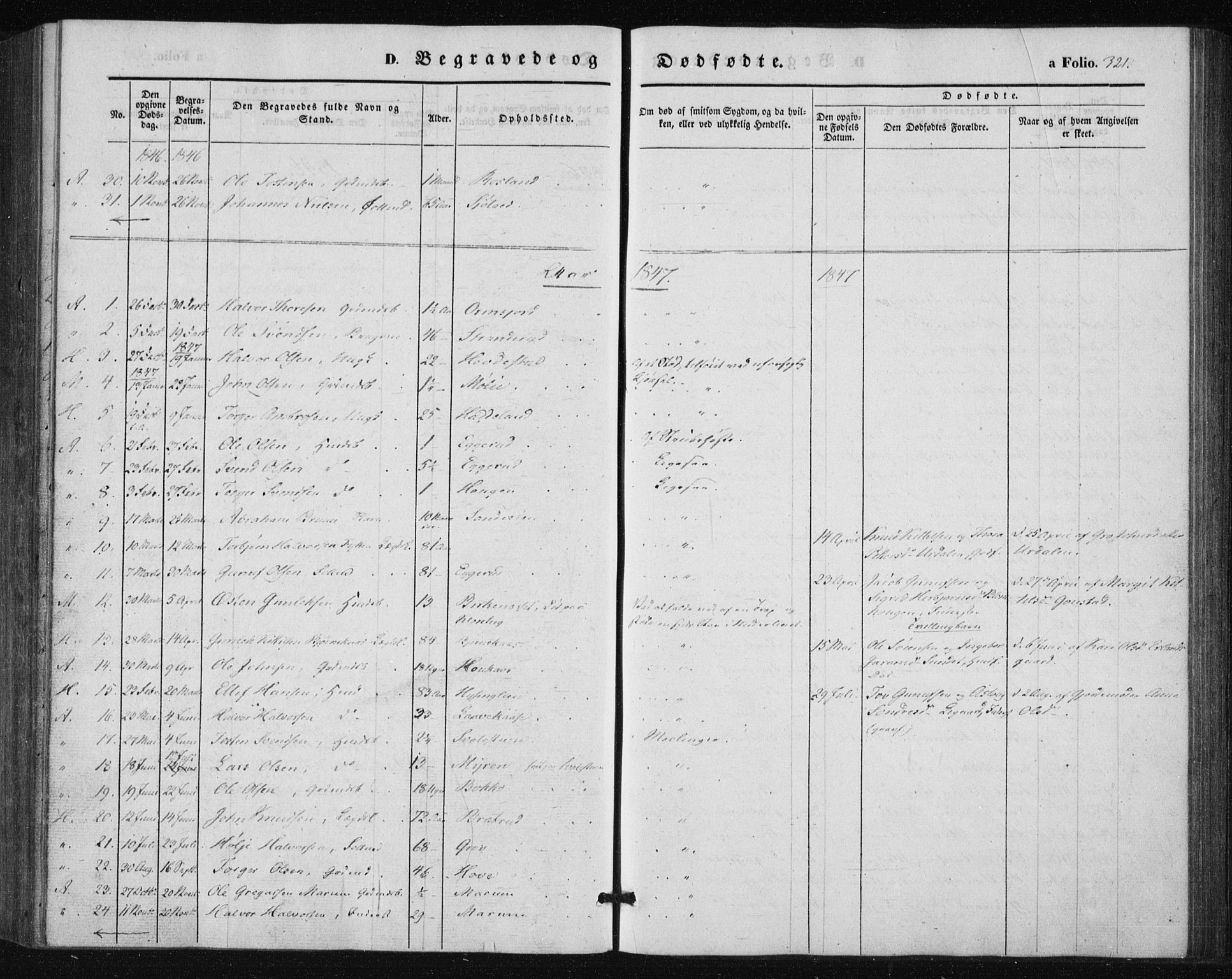 Tinn kirkebøker, SAKO/A-308/F/Fa/L0005: Parish register (official) no. I 5, 1844-1856, p. 321