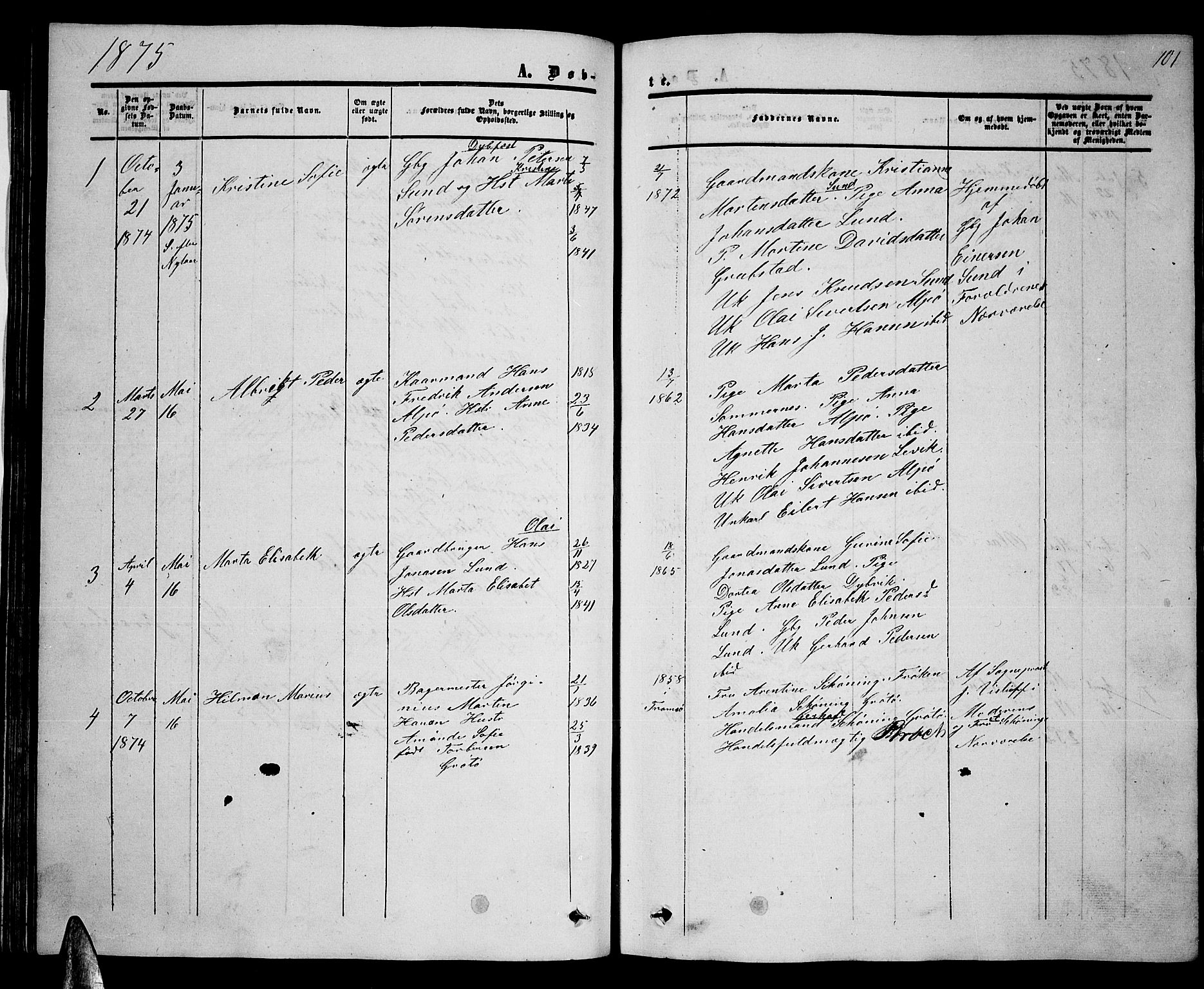Ministerialprotokoller, klokkerbøker og fødselsregistre - Nordland, SAT/A-1459/857/L0827: Parish register (copy) no. 857C02, 1852-1879, p. 101