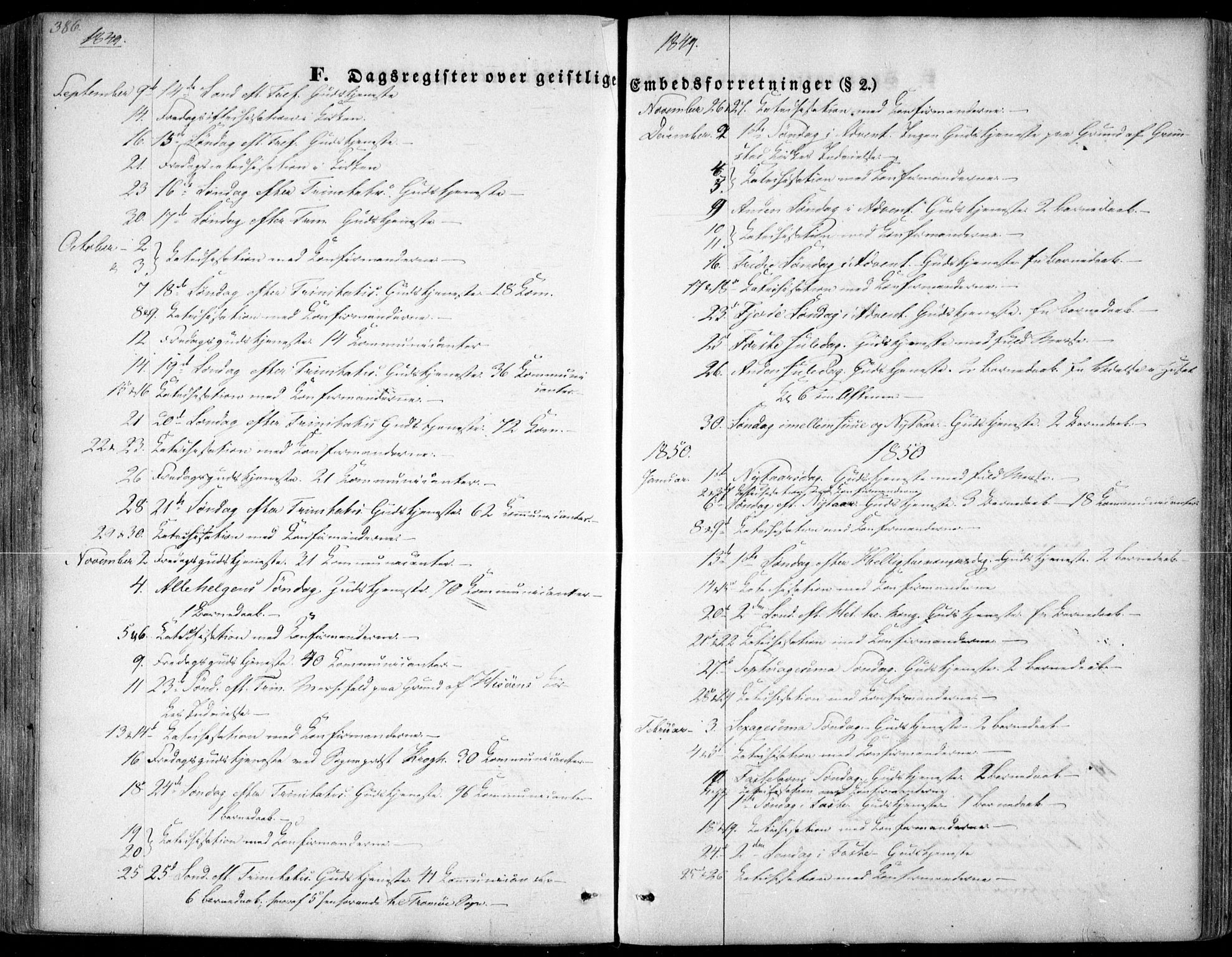 Arendal sokneprestkontor, Trefoldighet, SAK/1111-0040/F/Fa/L0005: Parish register (official) no. A 5, 1838-1854, p. 386