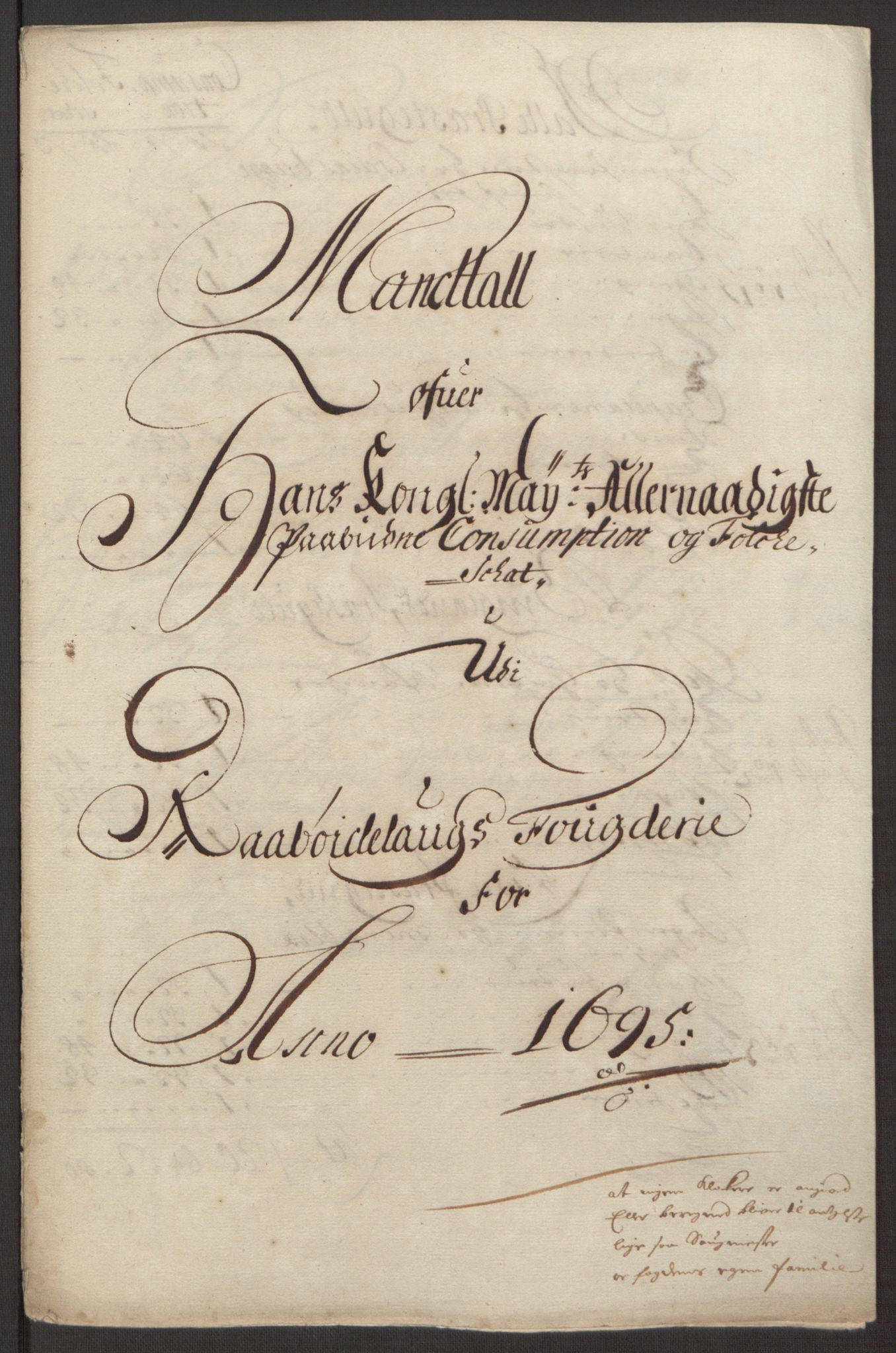 Rentekammeret inntil 1814, Reviderte regnskaper, Fogderegnskap, RA/EA-4092/R40/L2444: Fogderegnskap Råbyggelag, 1693-1696, p. 233