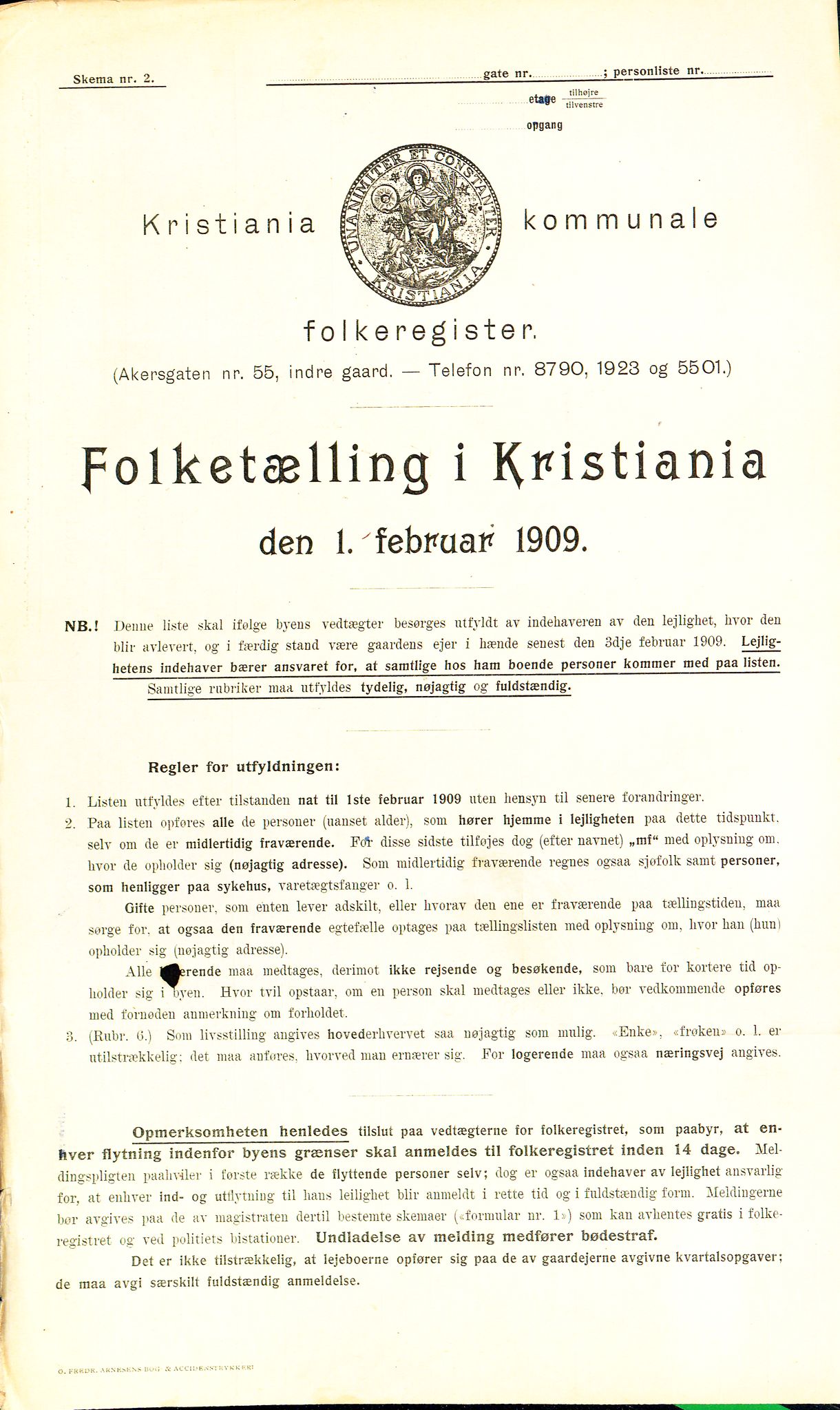 OBA, Municipal Census 1909 for Kristiania, 1909, p. 112643