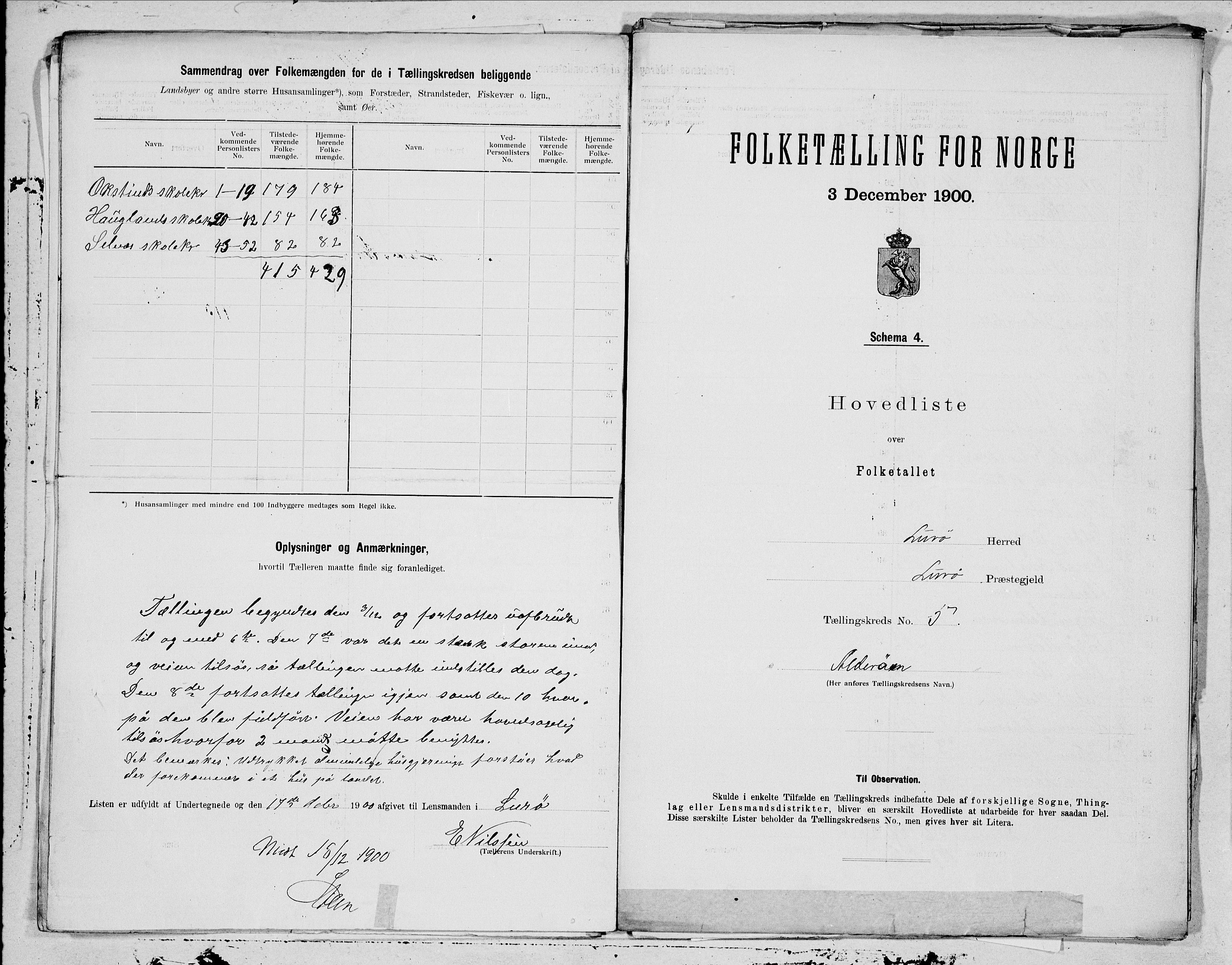 SAT, 1900 census for Lurøy, 1900, p. 10