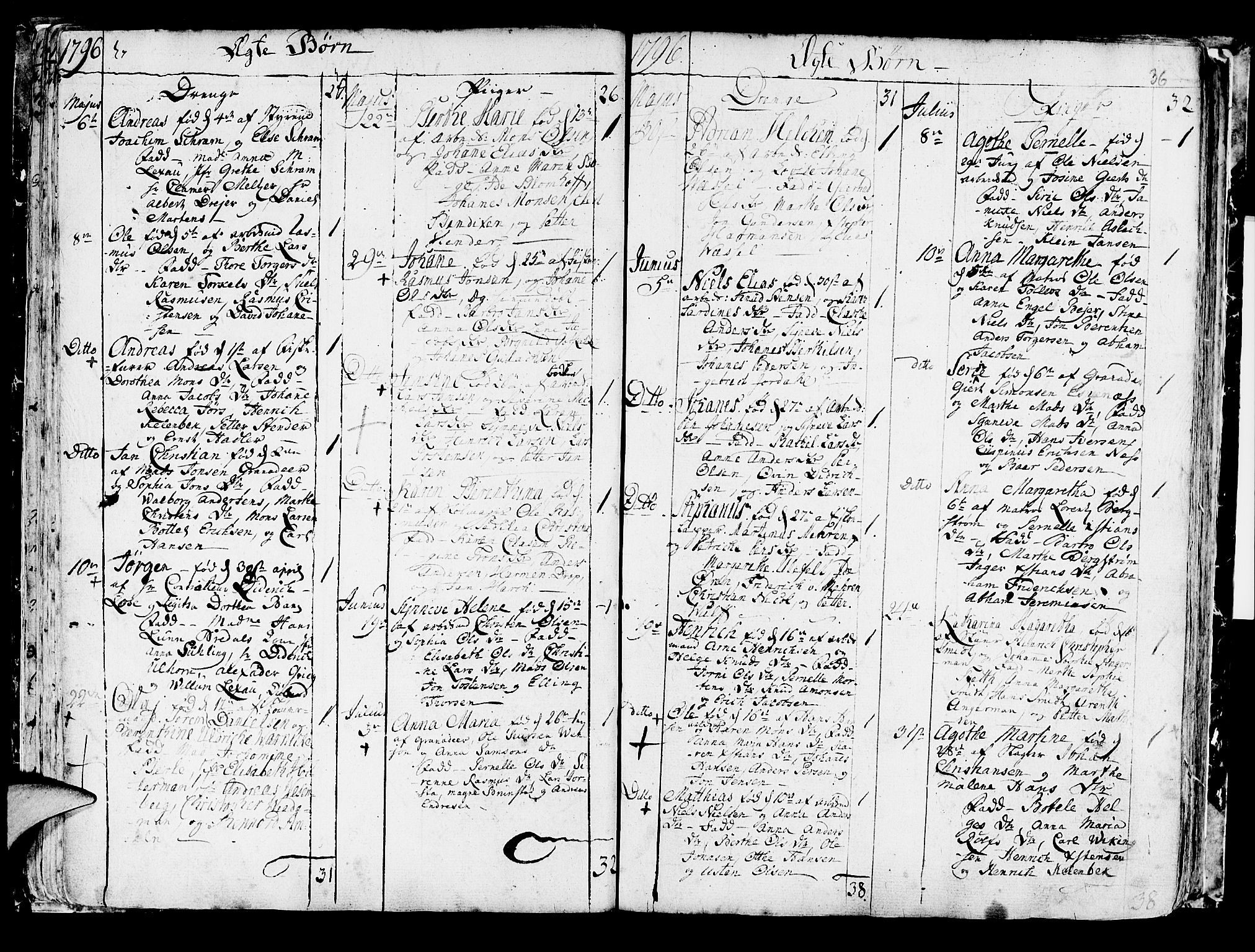 Korskirken sokneprestembete, SAB/A-76101/H/Haa/L0006: Parish register (official) no. A 6, 1790-1820, p. 36