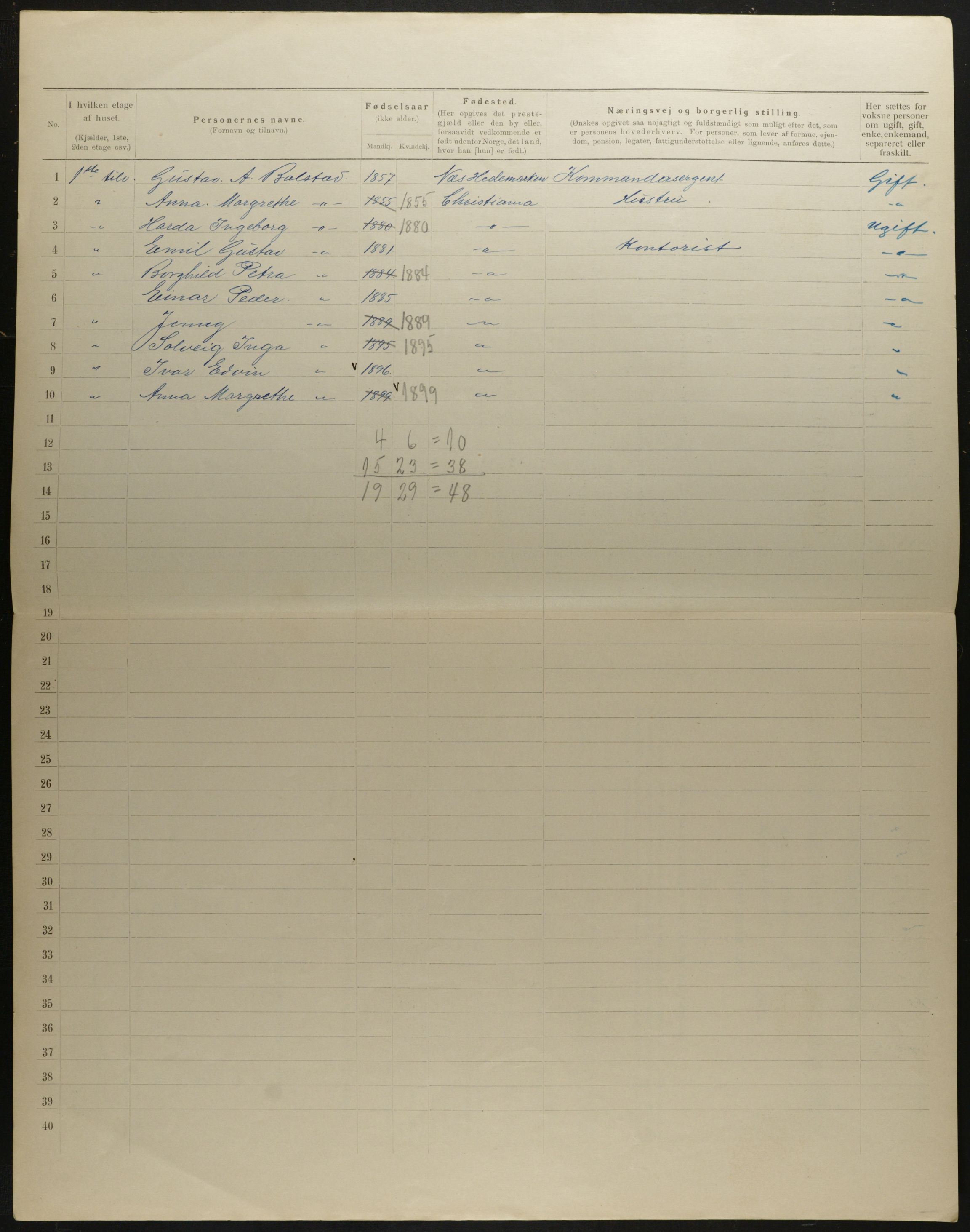 OBA, Municipal Census 1901 for Kristiania, 1901, p. 8844