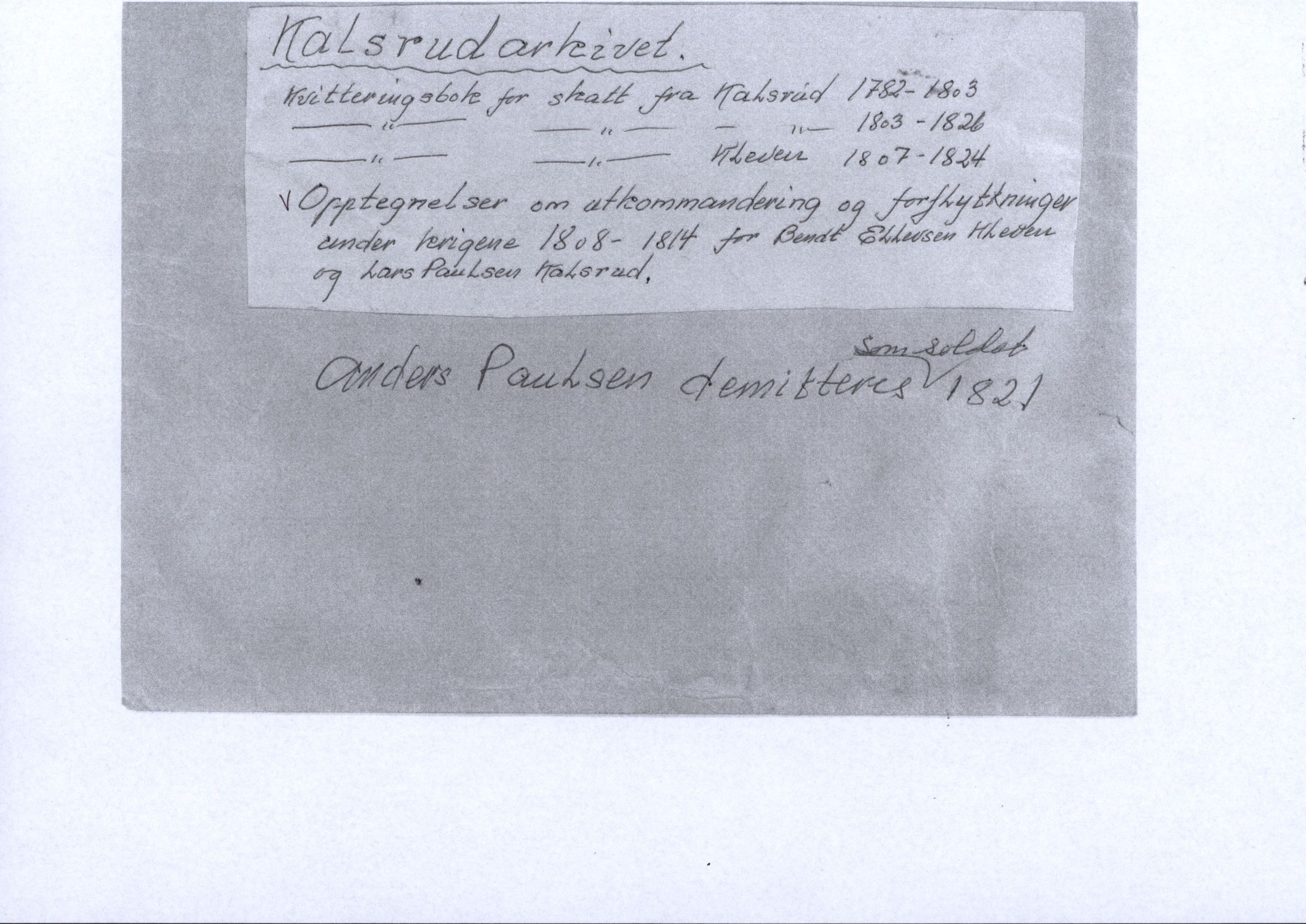 Pa 806 - Kalsrudslekten, VEMU/A-1929/F/L0002: Brev, kvitteringer, invitasjoner, kontrakter m.m., 1782-1870, p. 87