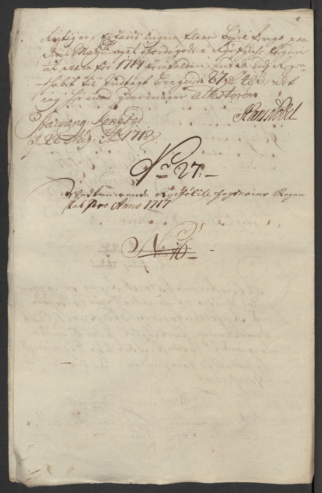 Rentekammeret inntil 1814, Reviderte regnskaper, Fogderegnskap, AV/RA-EA-4092/R47/L2870: Fogderegnskap Ryfylke, 1717, p. 211