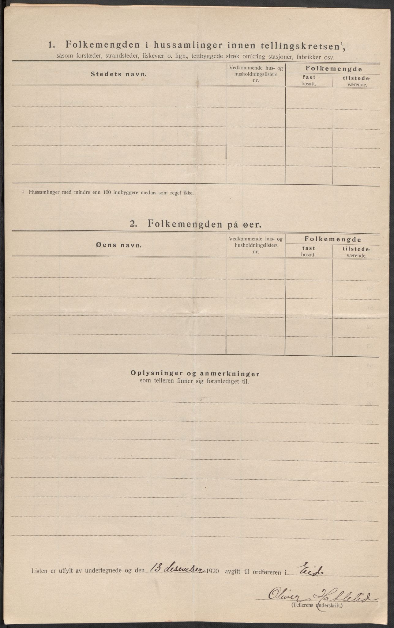 SAB, 1920 census for Eid, 1920, p. 26