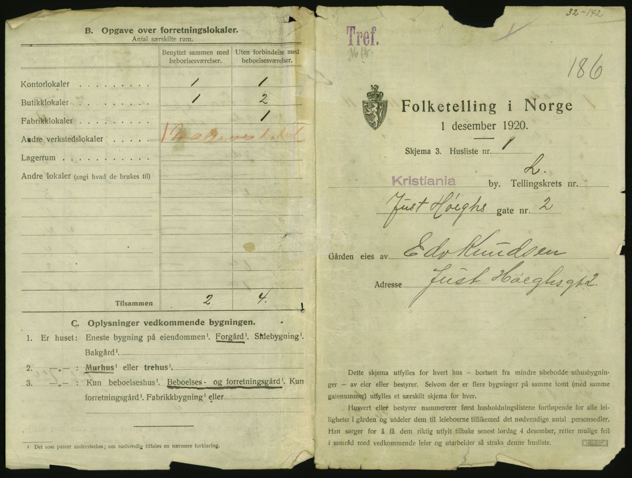 SAO, 1920 census for Kristiania, 1920, p. 48824