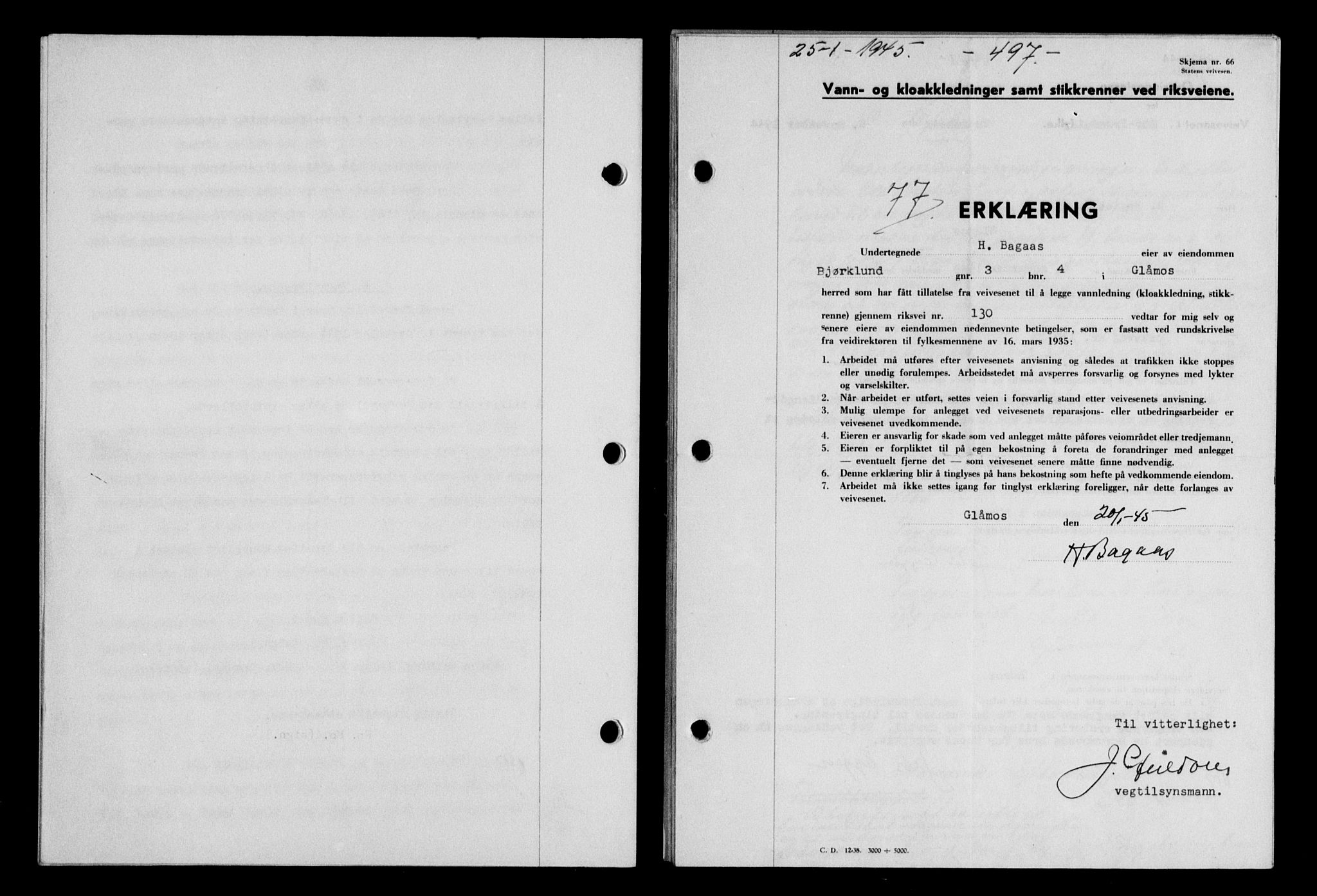 Gauldal sorenskriveri, SAT/A-0014/1/2/2C/L0058: Mortgage book no. 63, 1944-1945, Diary no: : 77/1945