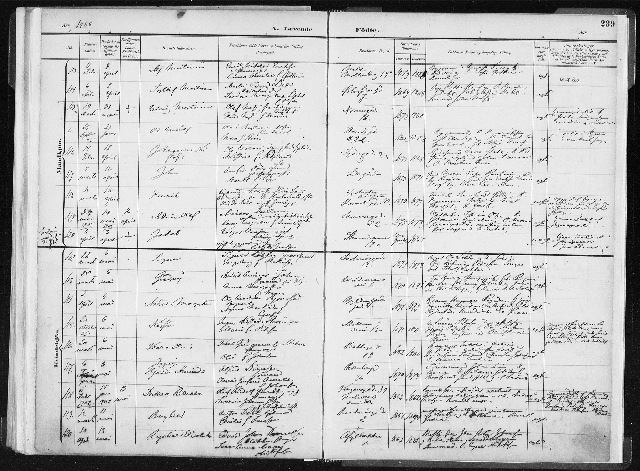 Ministerialprotokoller, klokkerbøker og fødselsregistre - Sør-Trøndelag, SAT/A-1456/604/L0199: Parish register (official) no. 604A20I, 1901-1906, p. 239