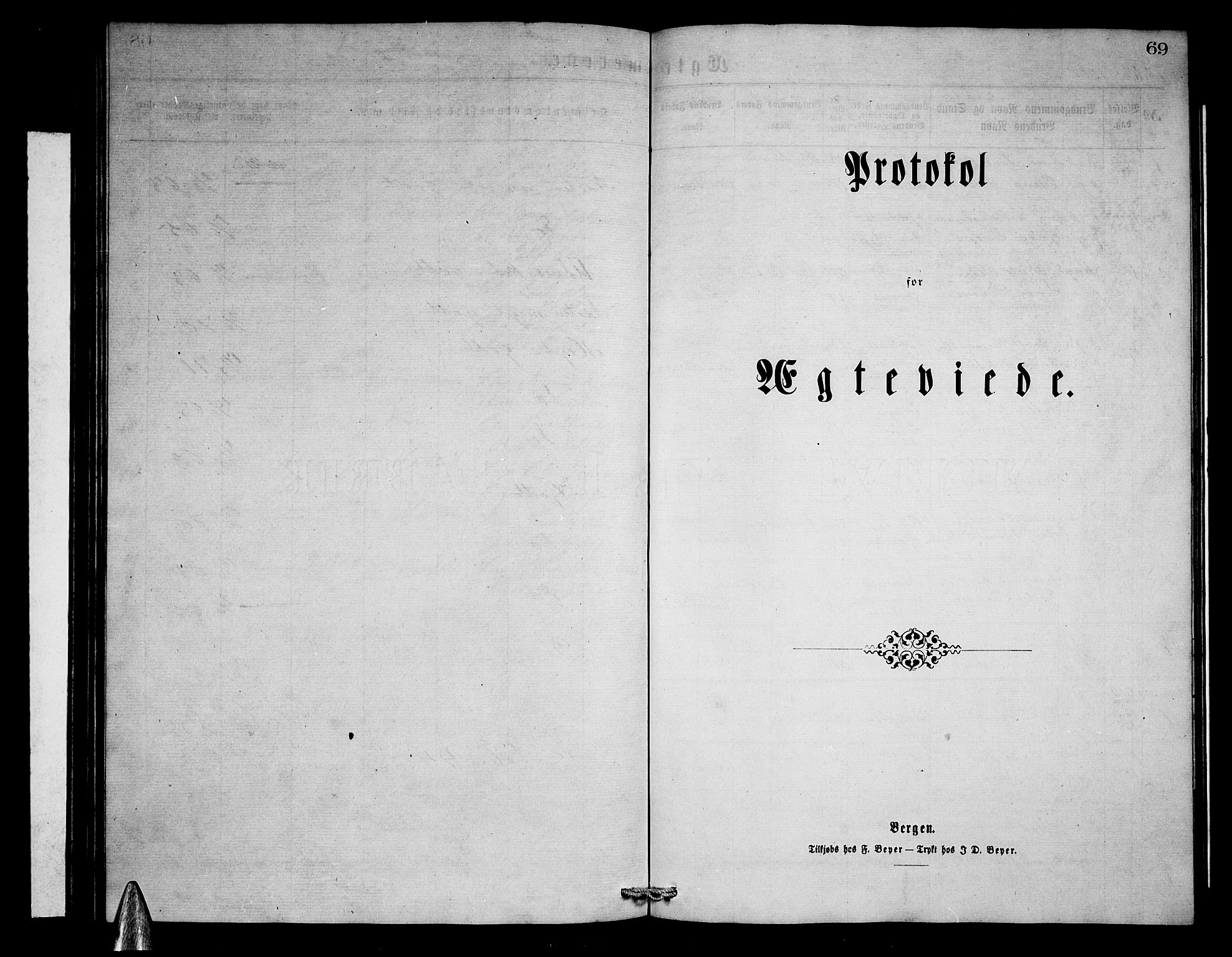 Vossestrand Sokneprestembete, SAB/A-79101/H/Hab: Parish register (copy) no. B 2, 1865-1879, p. 69