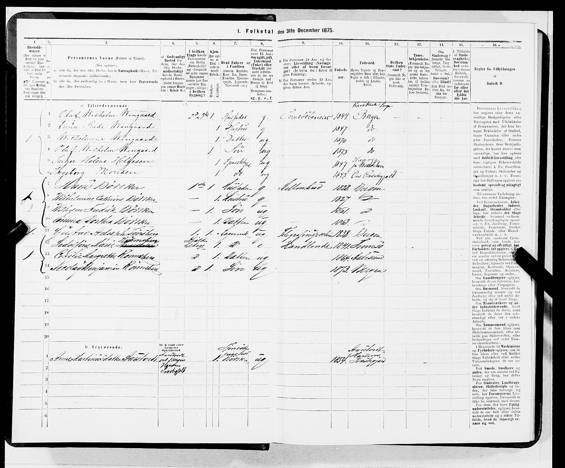 SAB, 1875 census for 1301 Bergen, 1875, p. 4569