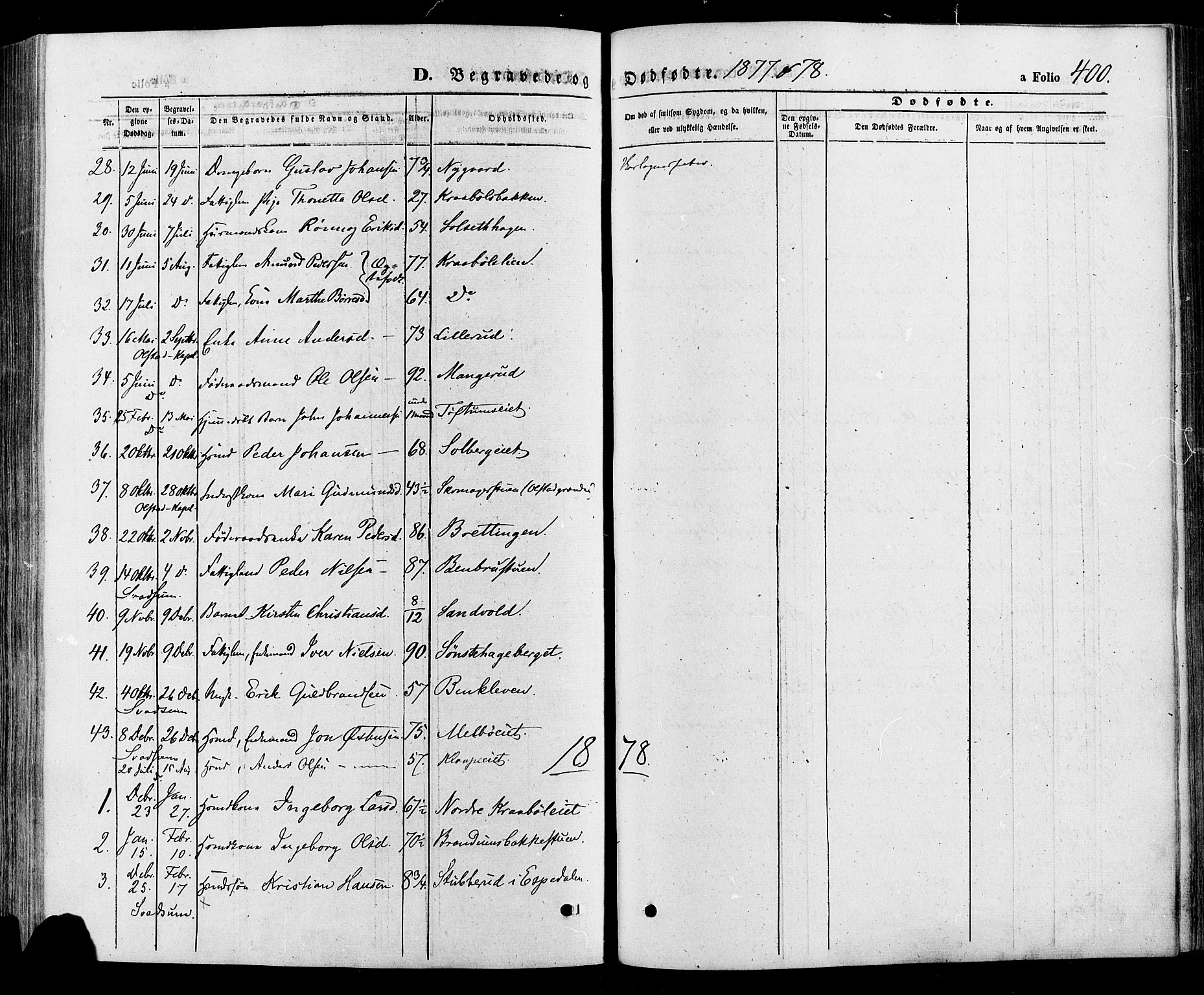 Gausdal prestekontor, AV/SAH-PREST-090/H/Ha/Haa/L0010: Parish register (official) no. 10, 1867-1886, p. 400