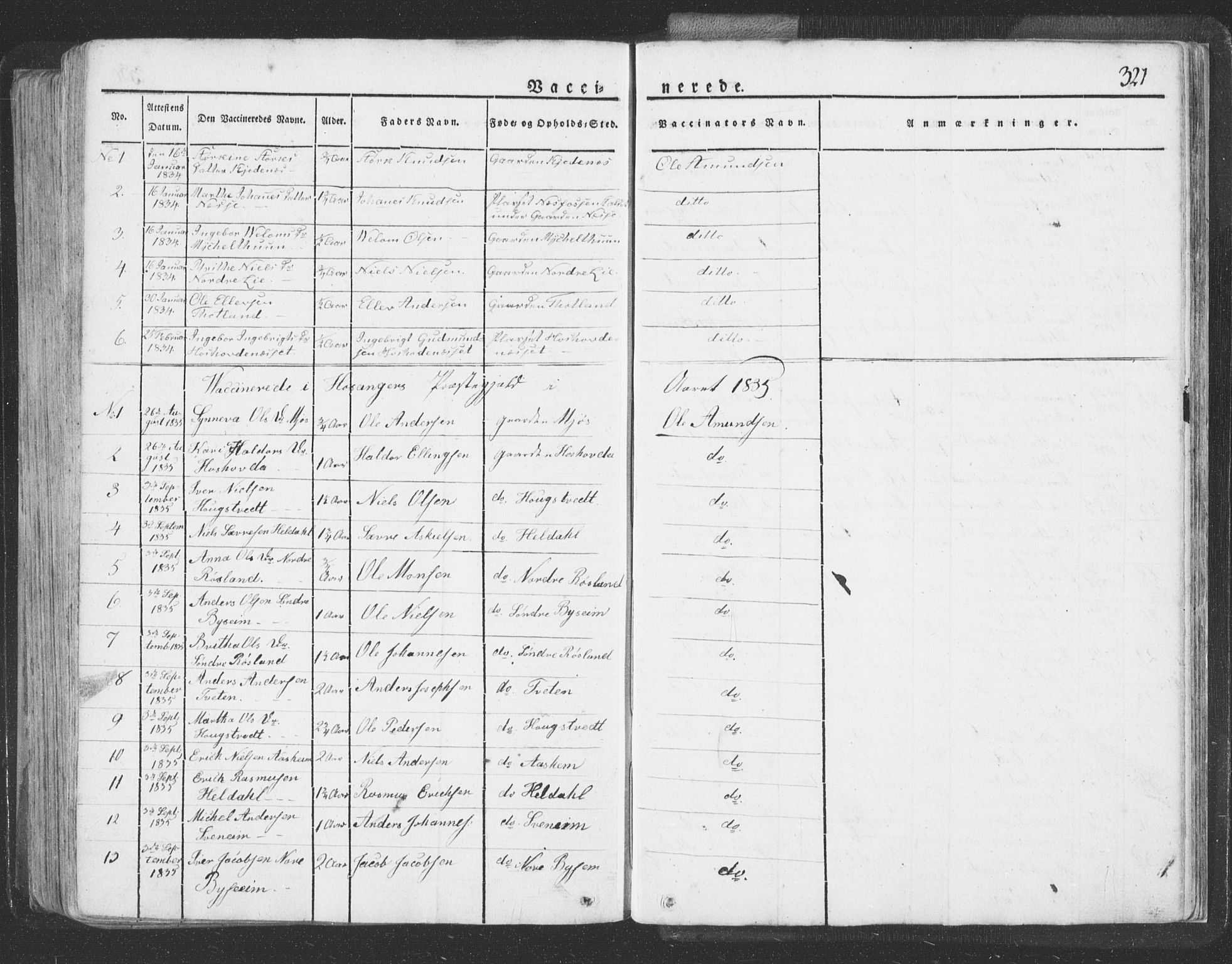 Hosanger sokneprestembete, AV/SAB-A-75801/H/Haa: Parish register (official) no. A 6, 1824-1835, p. 321