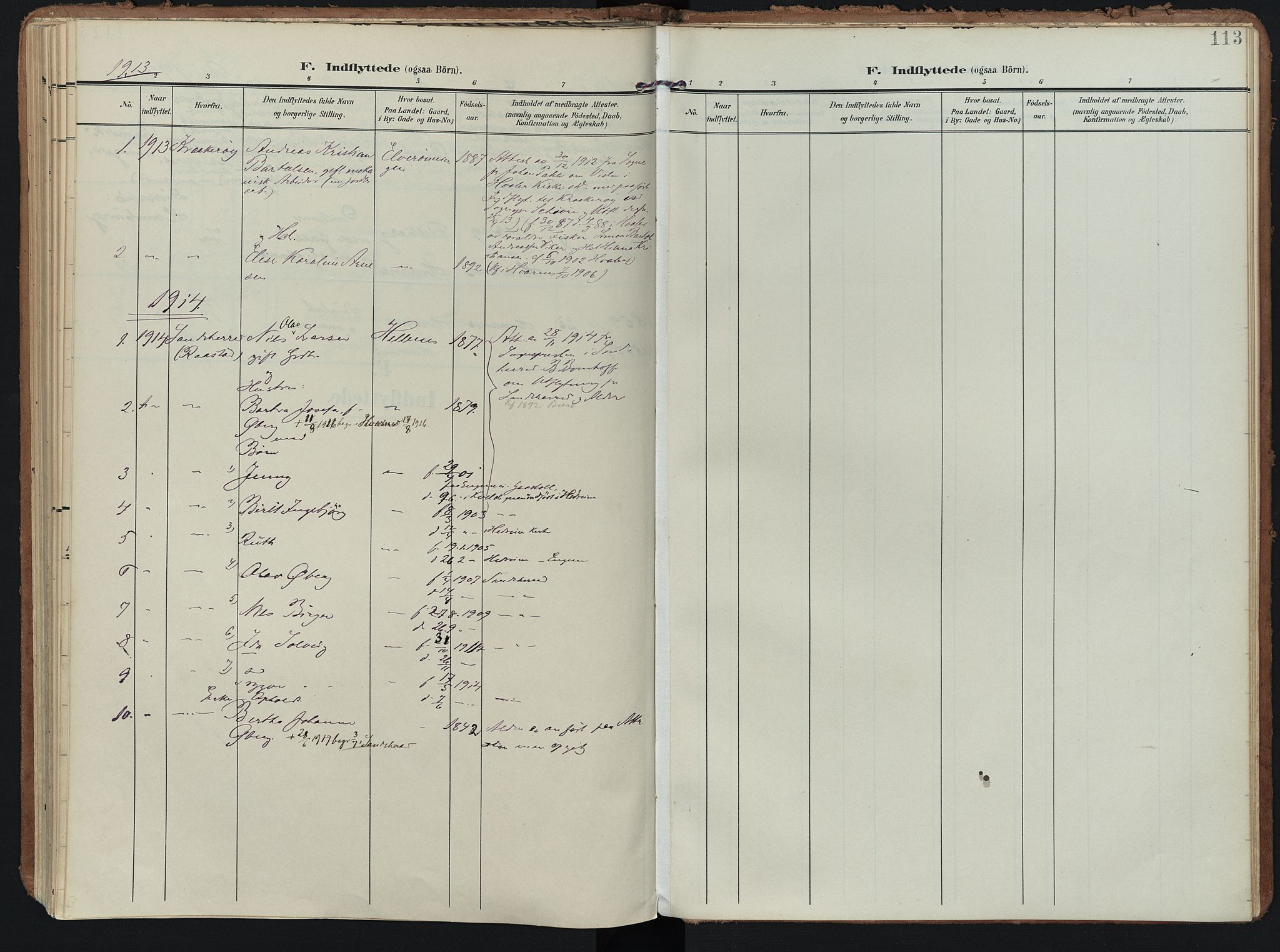 Hedrum kirkebøker, SAKO/A-344/F/Fc/L0002: Parish register (official) no. III 2, 1907-1930, p. 113