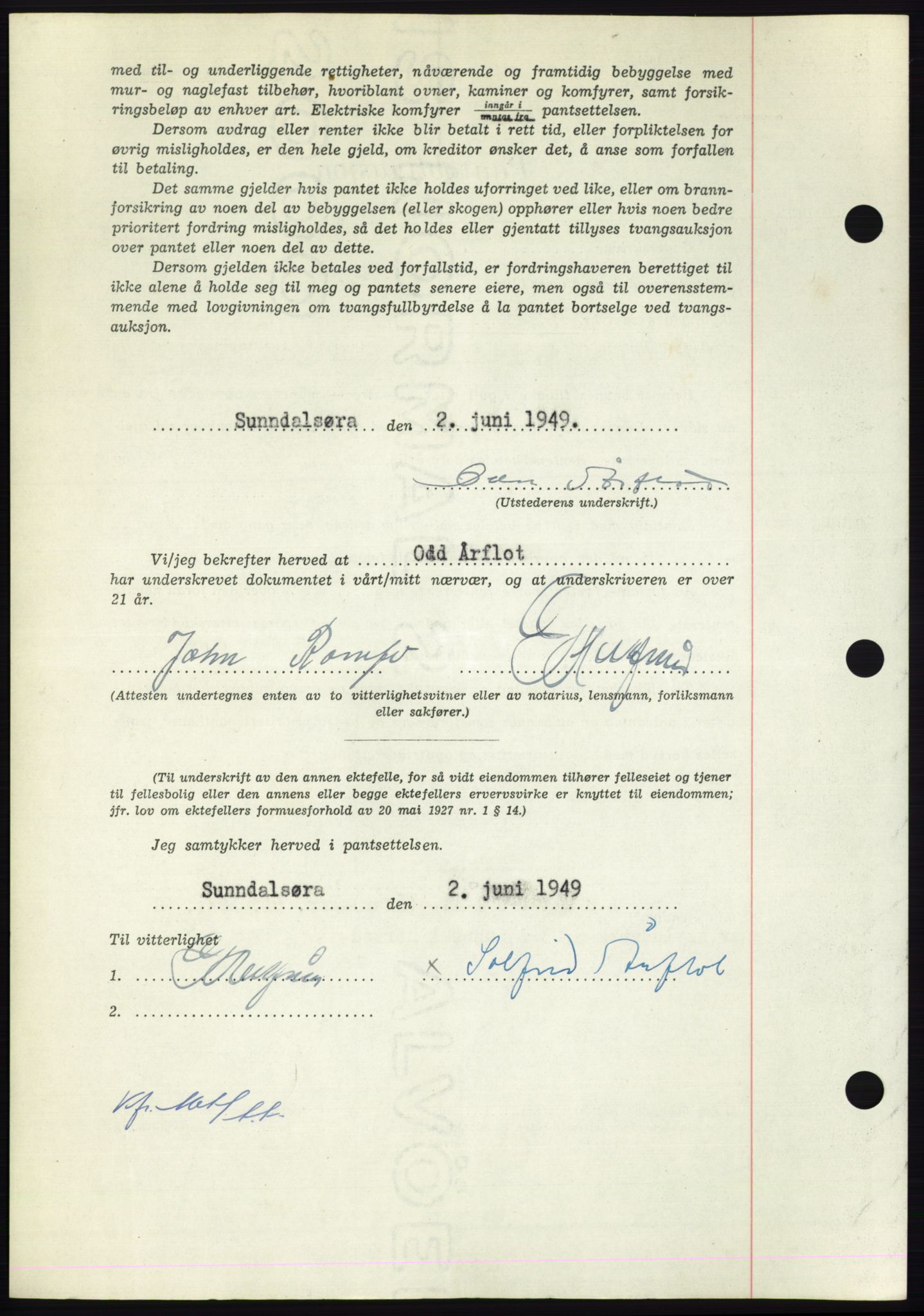 Nordmøre sorenskriveri, AV/SAT-A-4132/1/2/2Ca: Mortgage book no. B101, 1949-1949, Diary no: : 1545/1949