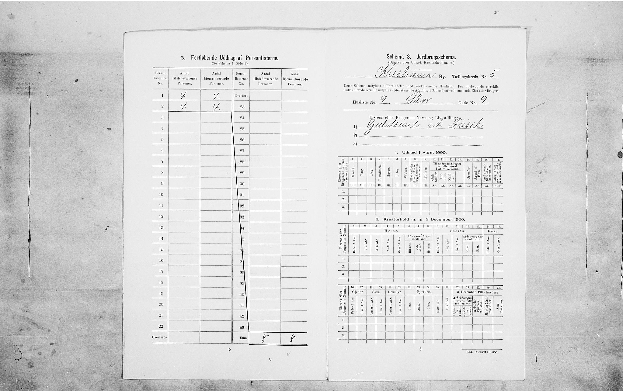 SAO, 1900 census for Kristiania, 1900, p. 92161