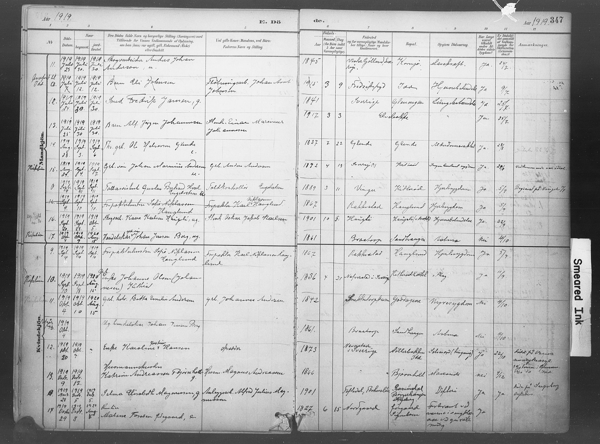 Idd prestekontor Kirkebøker, AV/SAO-A-10911/F/Fb/L0002: Parish register (official) no. II 2, 1882-1923, p. 347