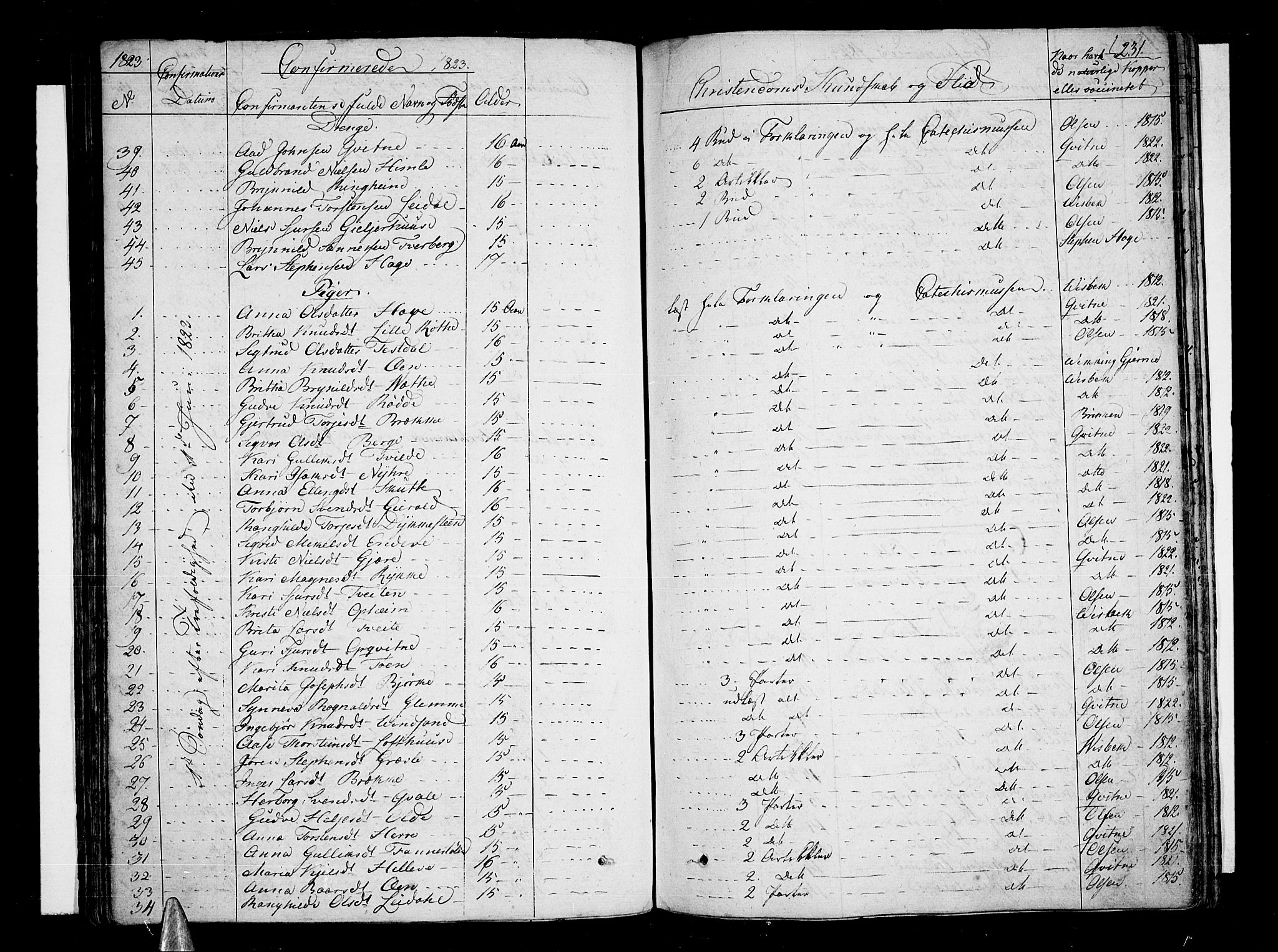 Voss sokneprestembete, AV/SAB-A-79001/H/Haa: Parish register (official) no. A 12, 1823-1837, p. 231