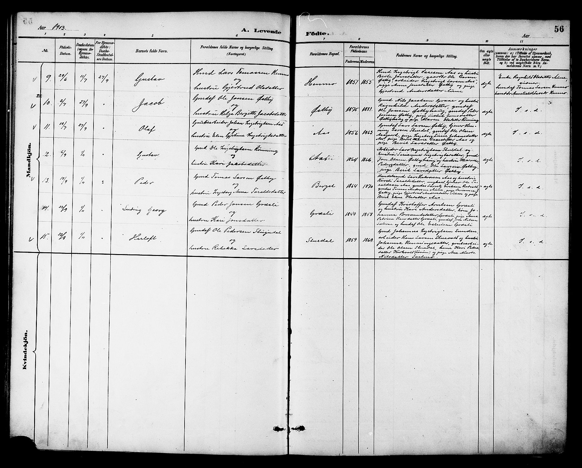 Ministerialprotokoller, klokkerbøker og fødselsregistre - Sør-Trøndelag, SAT/A-1456/698/L1167: Parish register (copy) no. 698C04, 1888-1907, p. 56